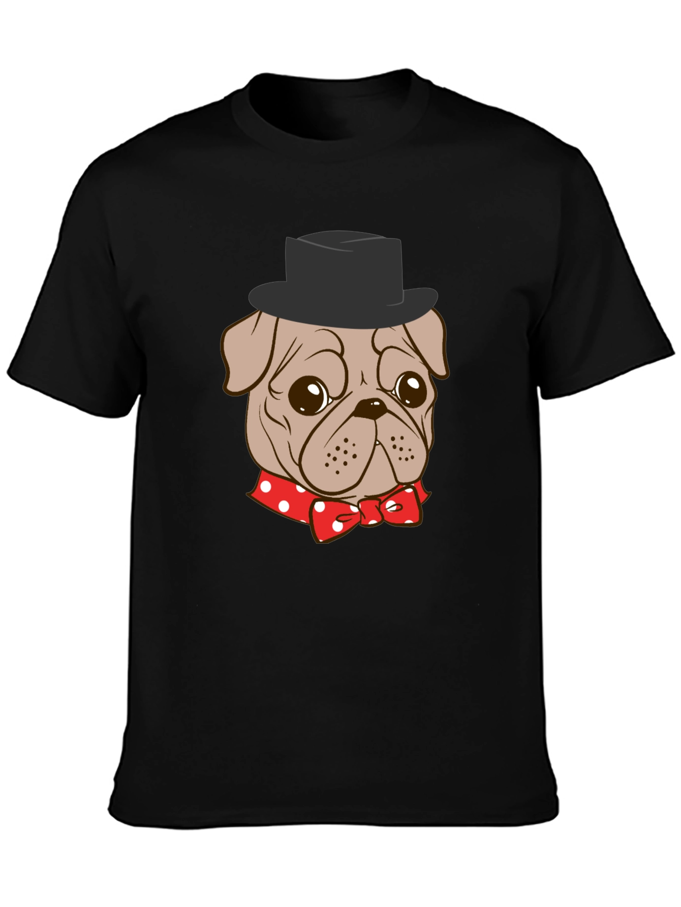 Pug in Top Hat Graphic T-Shirt