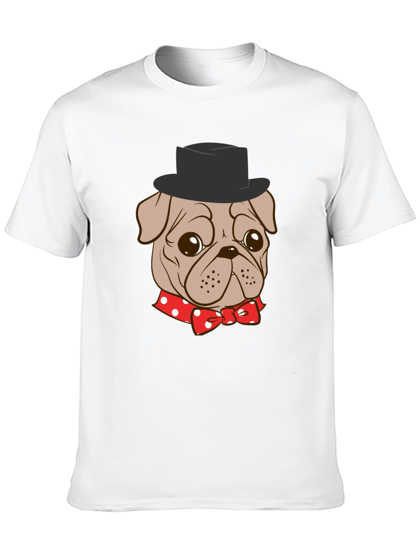 Pug in Top Hat Graphic T-Shirt