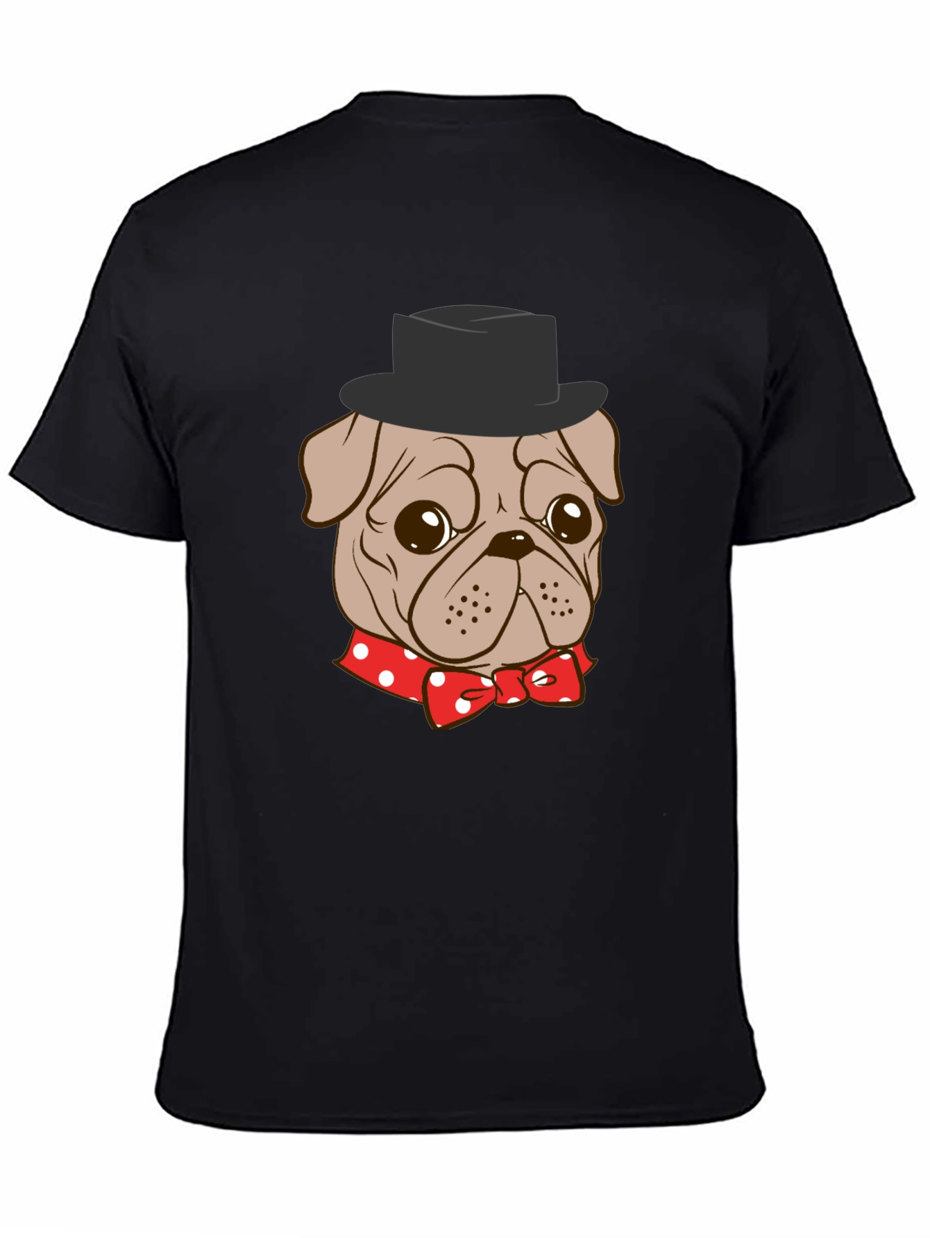 Pug in Top Hat Graphic T-Shirt