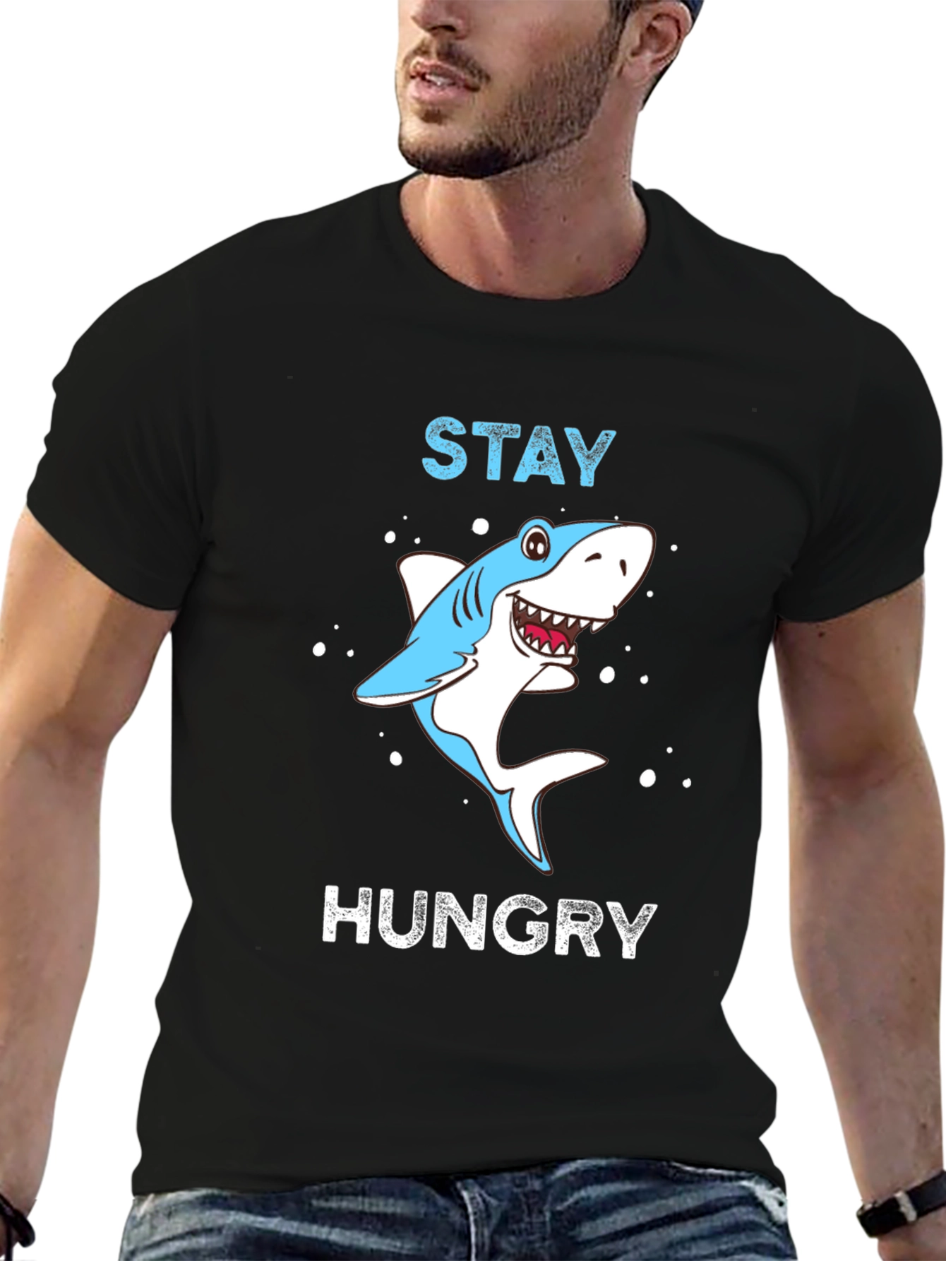 Stay Hungry Shark Graphic Tee