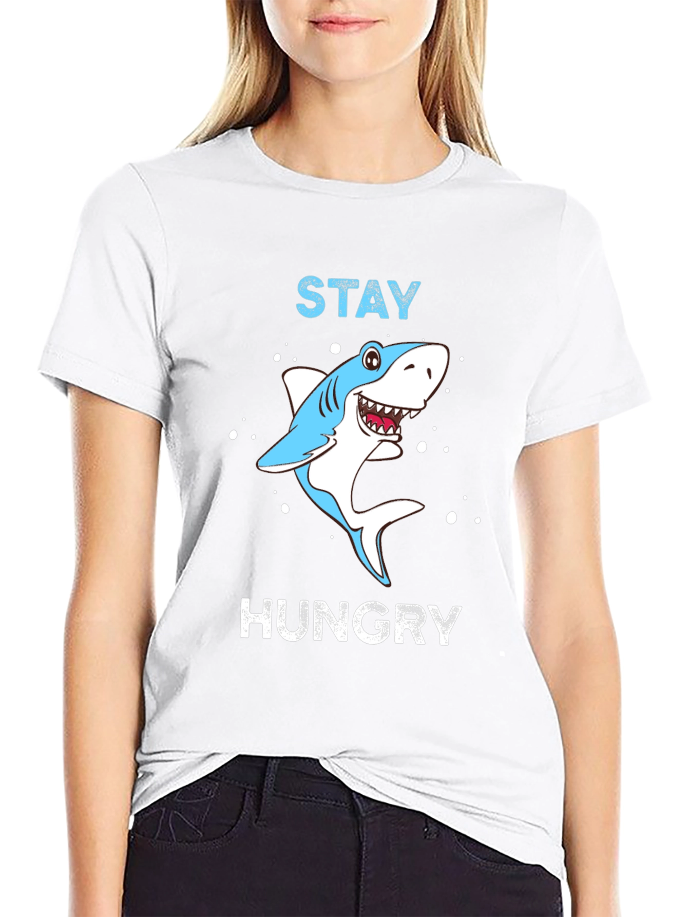 Stay Hungry Shark Graphic Tee