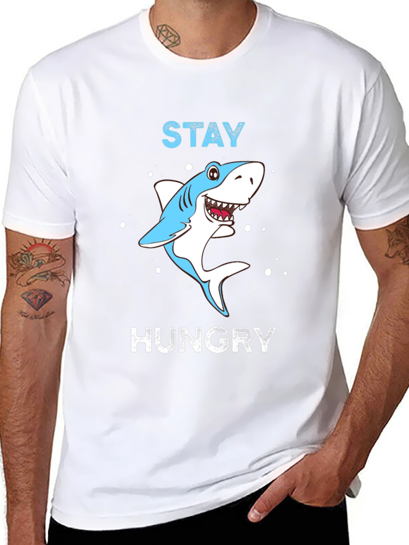 Stay Hungry Shark Graphic Tee