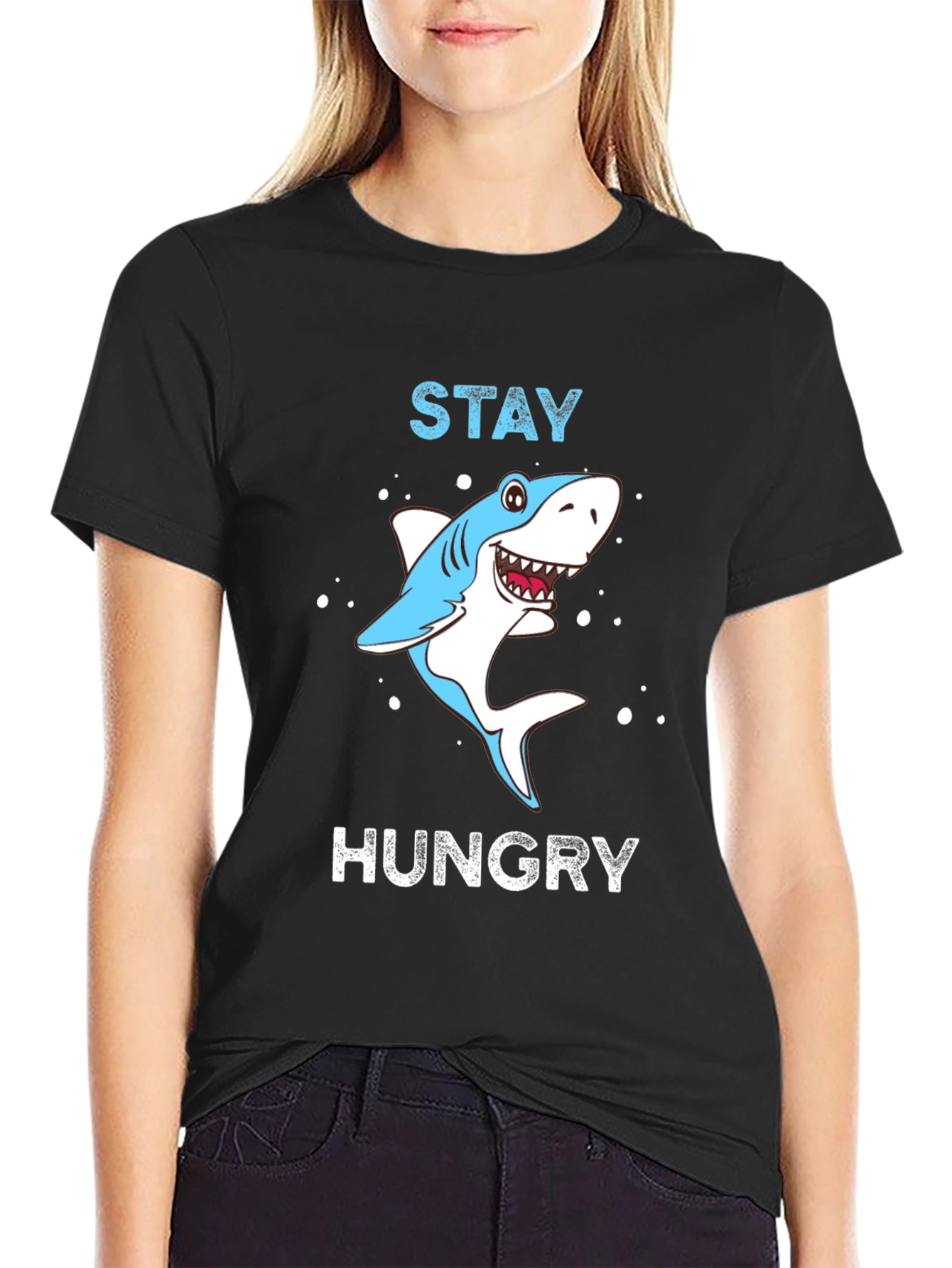 Stay Hungry Shark Graphic Tee