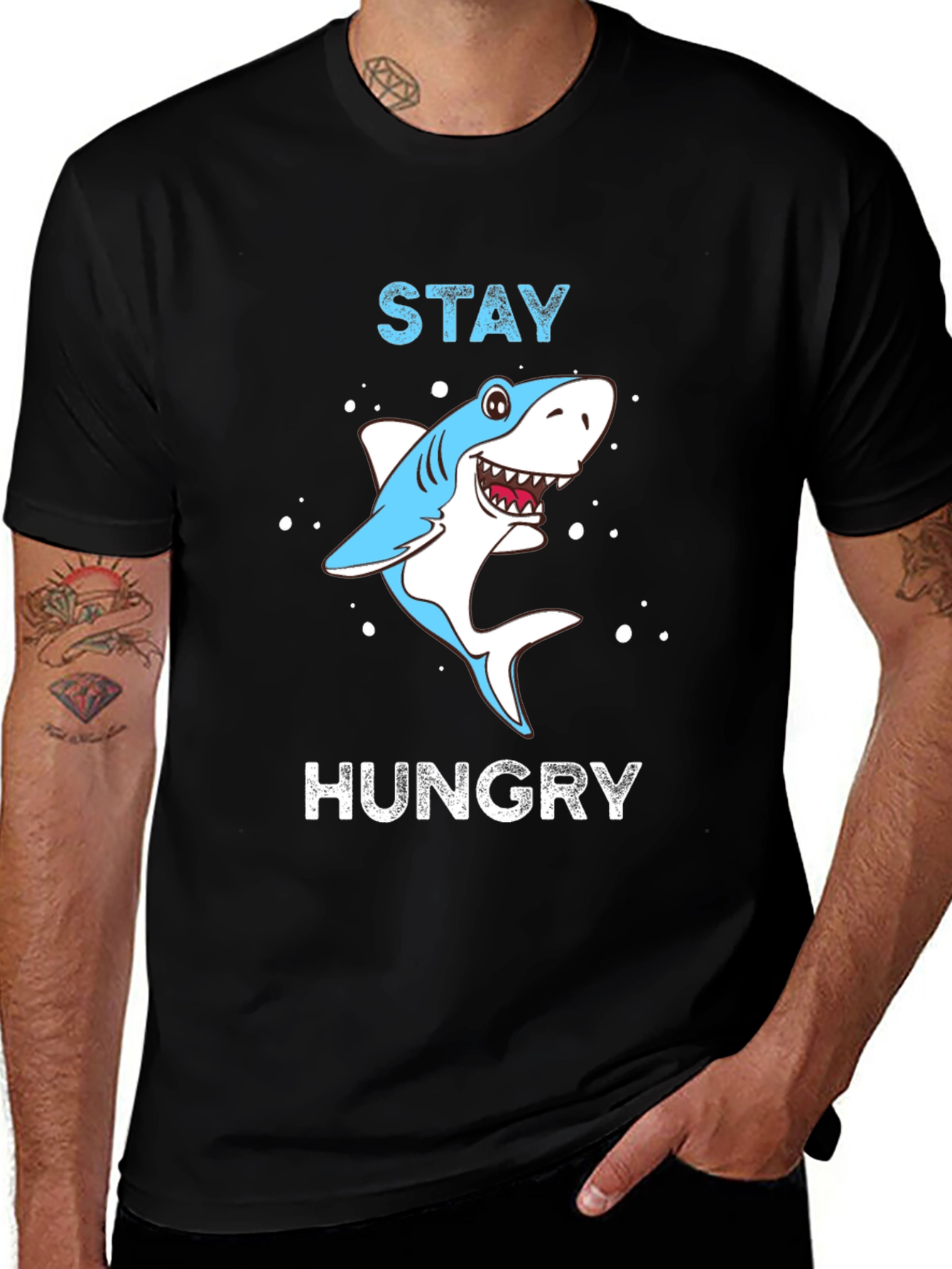 Stay Hungry Shark Graphic Tee