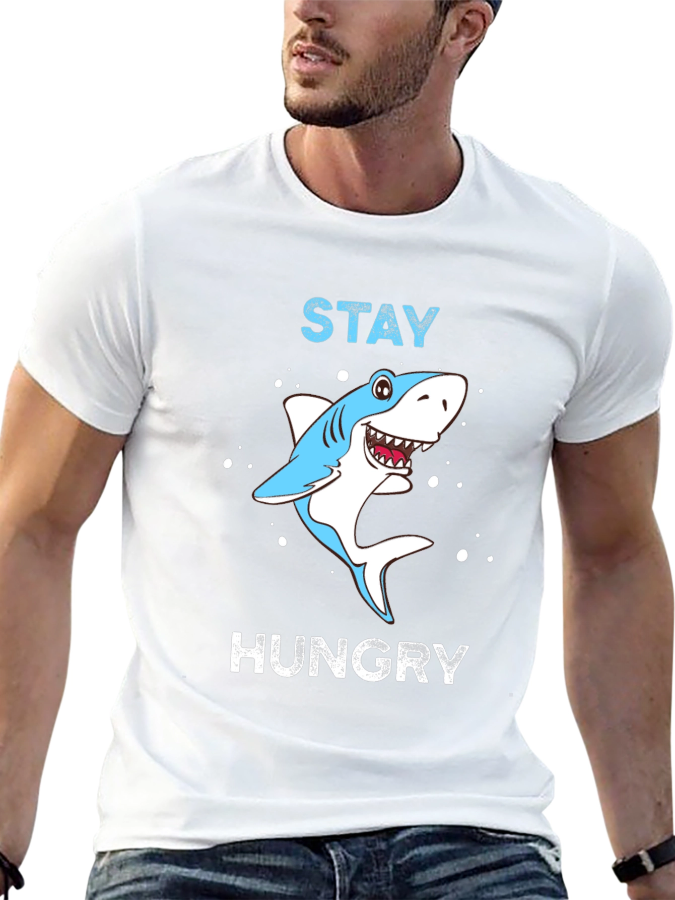 Stay Hungry Shark Graphic Tee