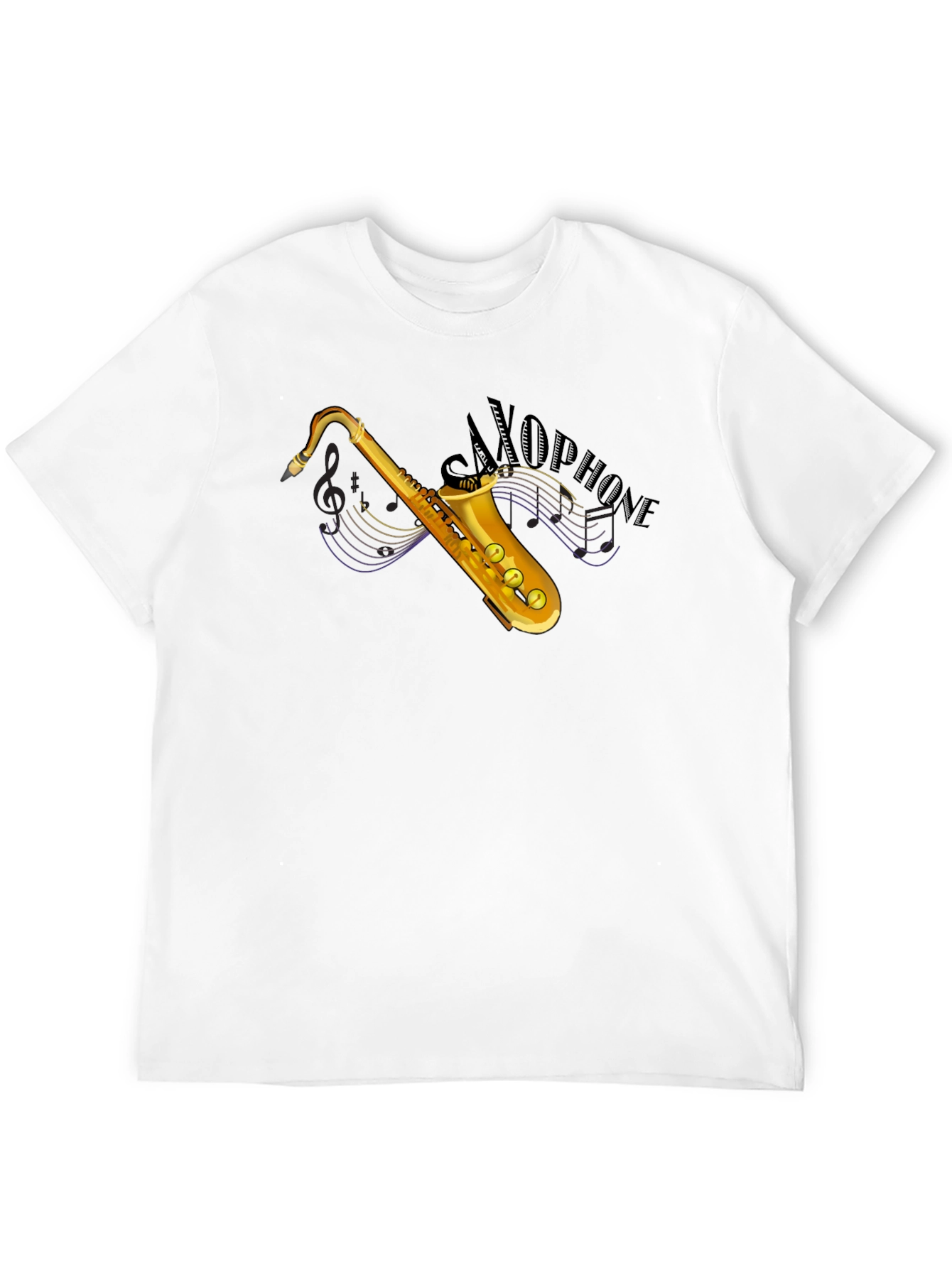Saxophone Graphic Black T-Shirt - Music Lover Tee