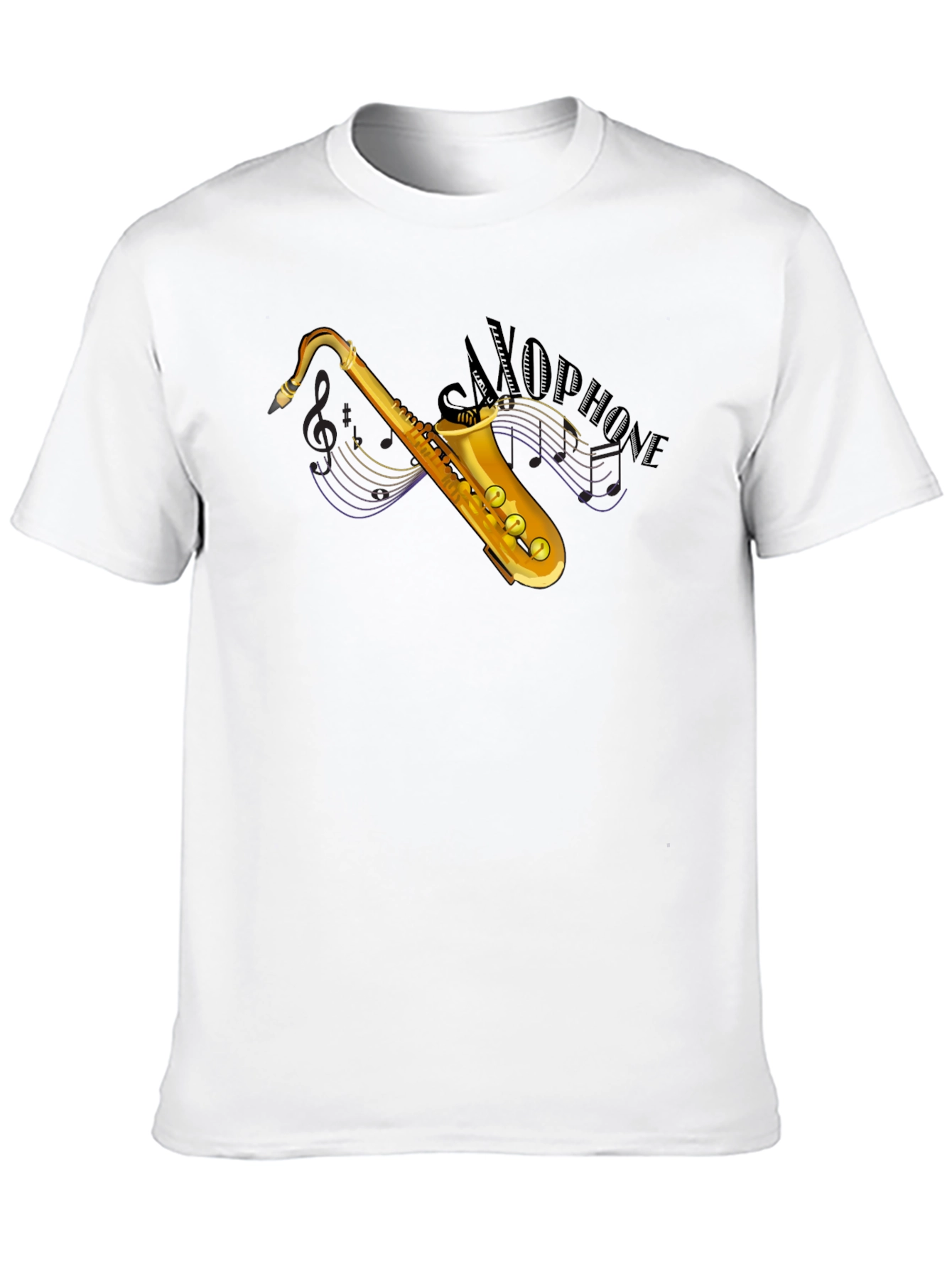Saxophone Graphic Black T-Shirt - Music Lover Tee