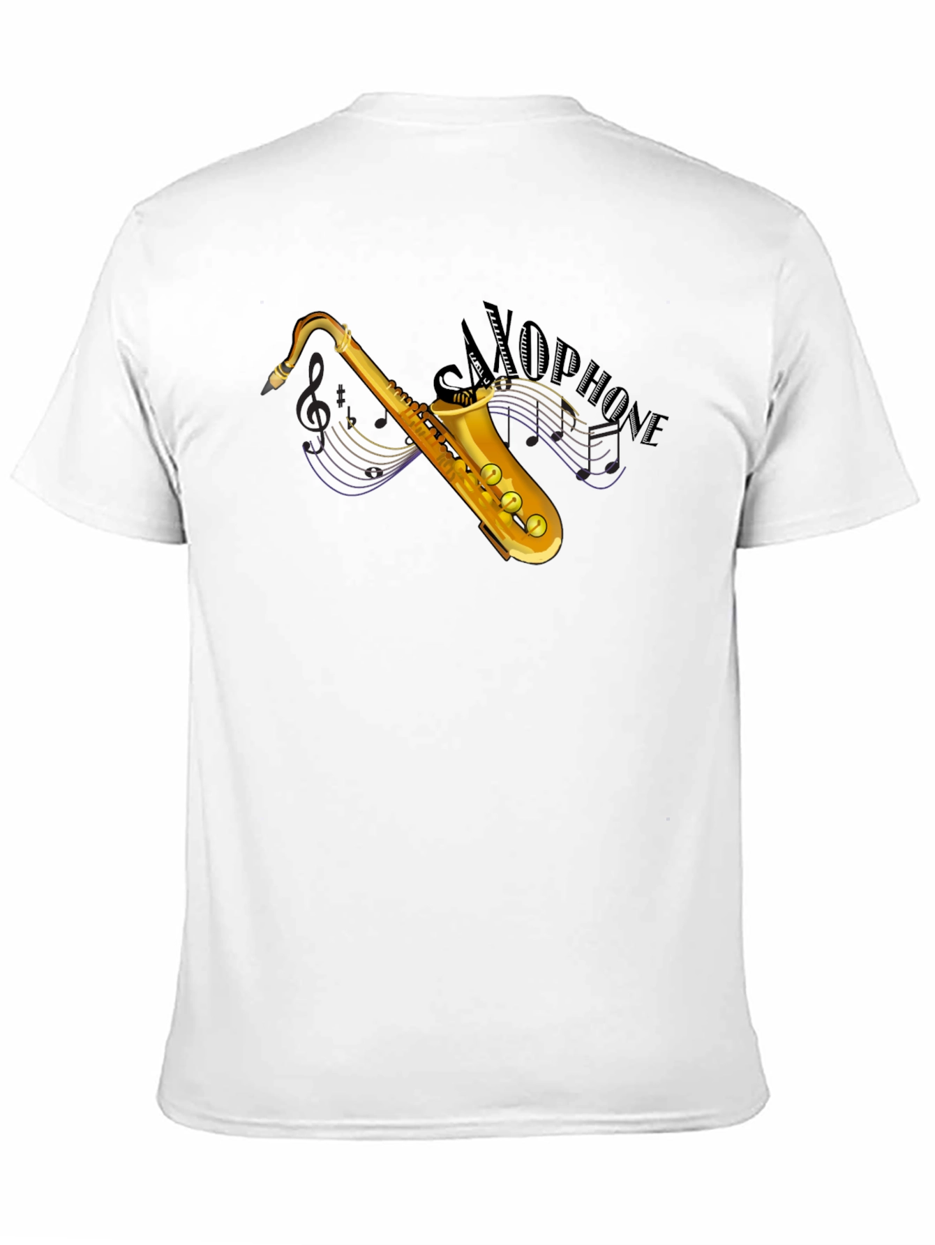 Saxophone Graphic Black T-Shirt - Music Lover Tee
