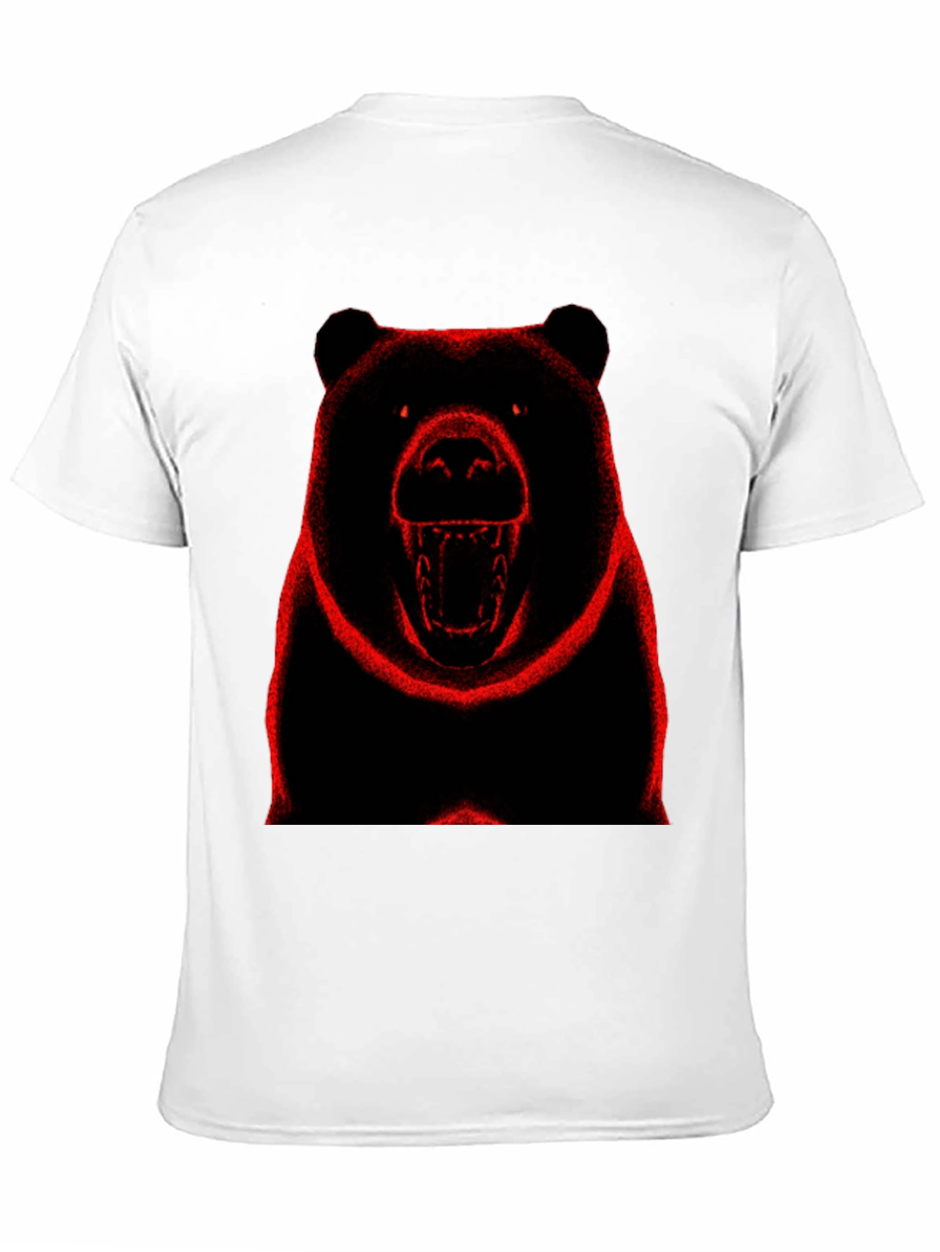 Bear Graphic Print Black T-Shirt