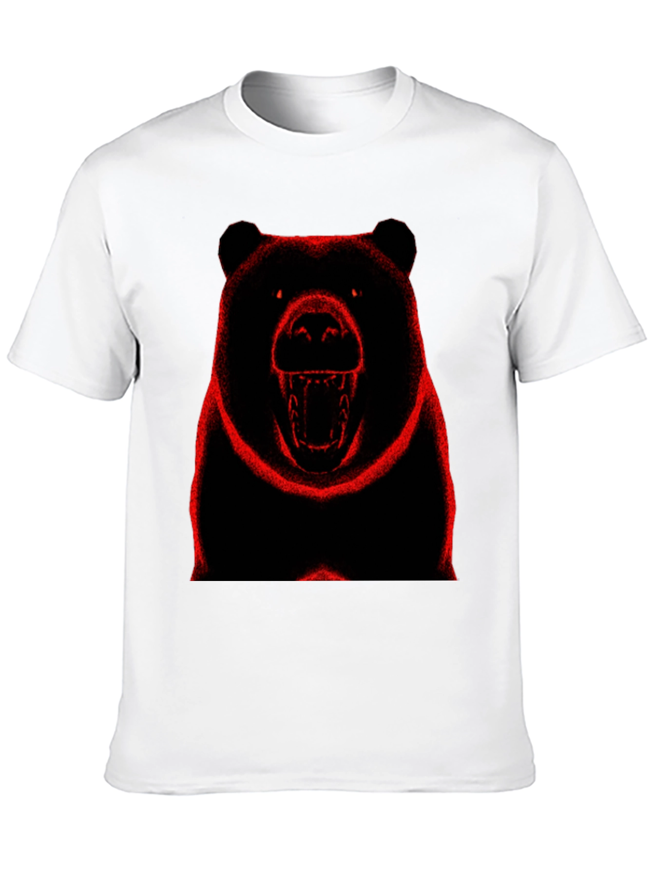 Bear Graphic Print Black T-Shirt