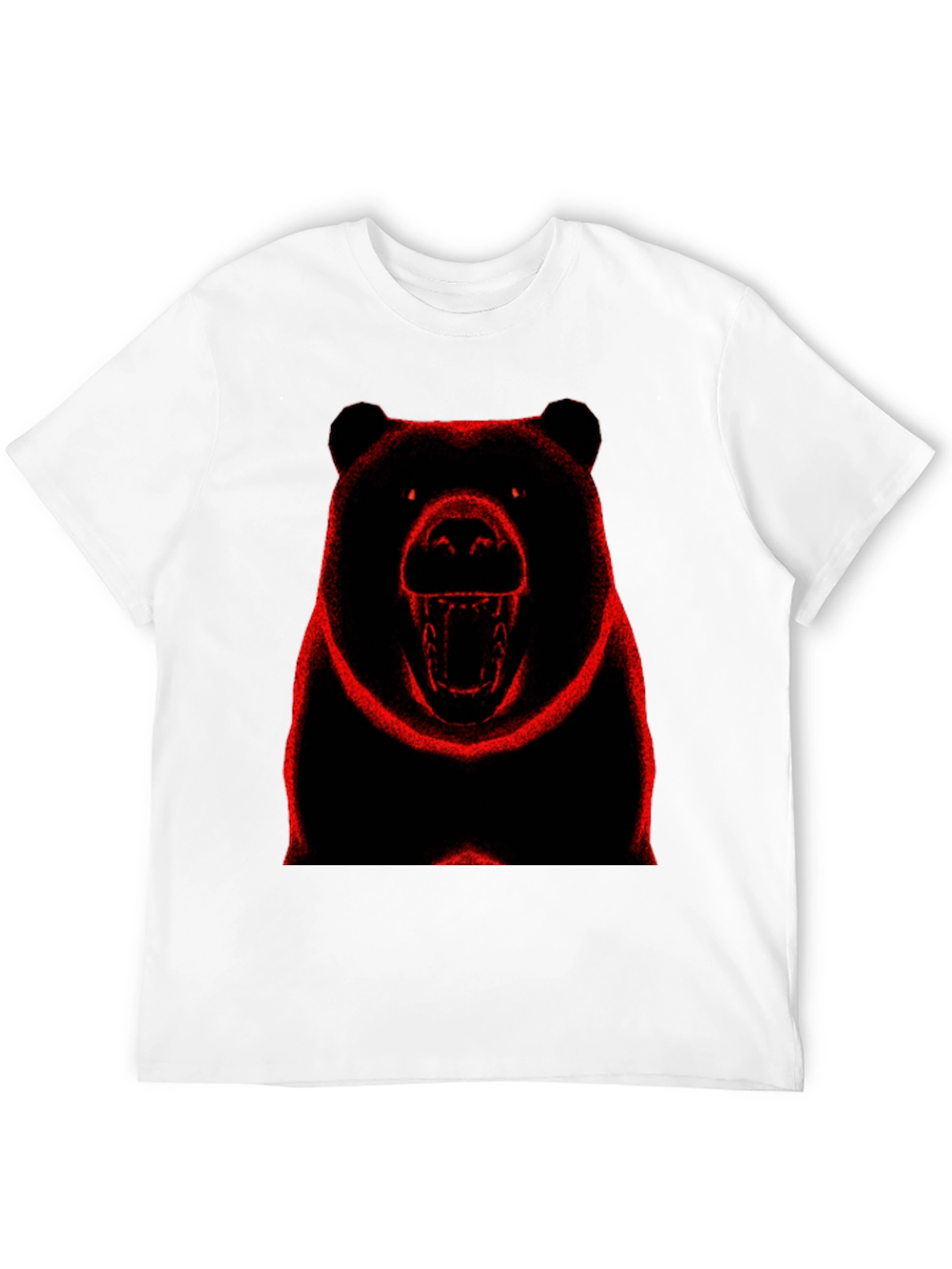 Bear Graphic Print Black T-Shirt
