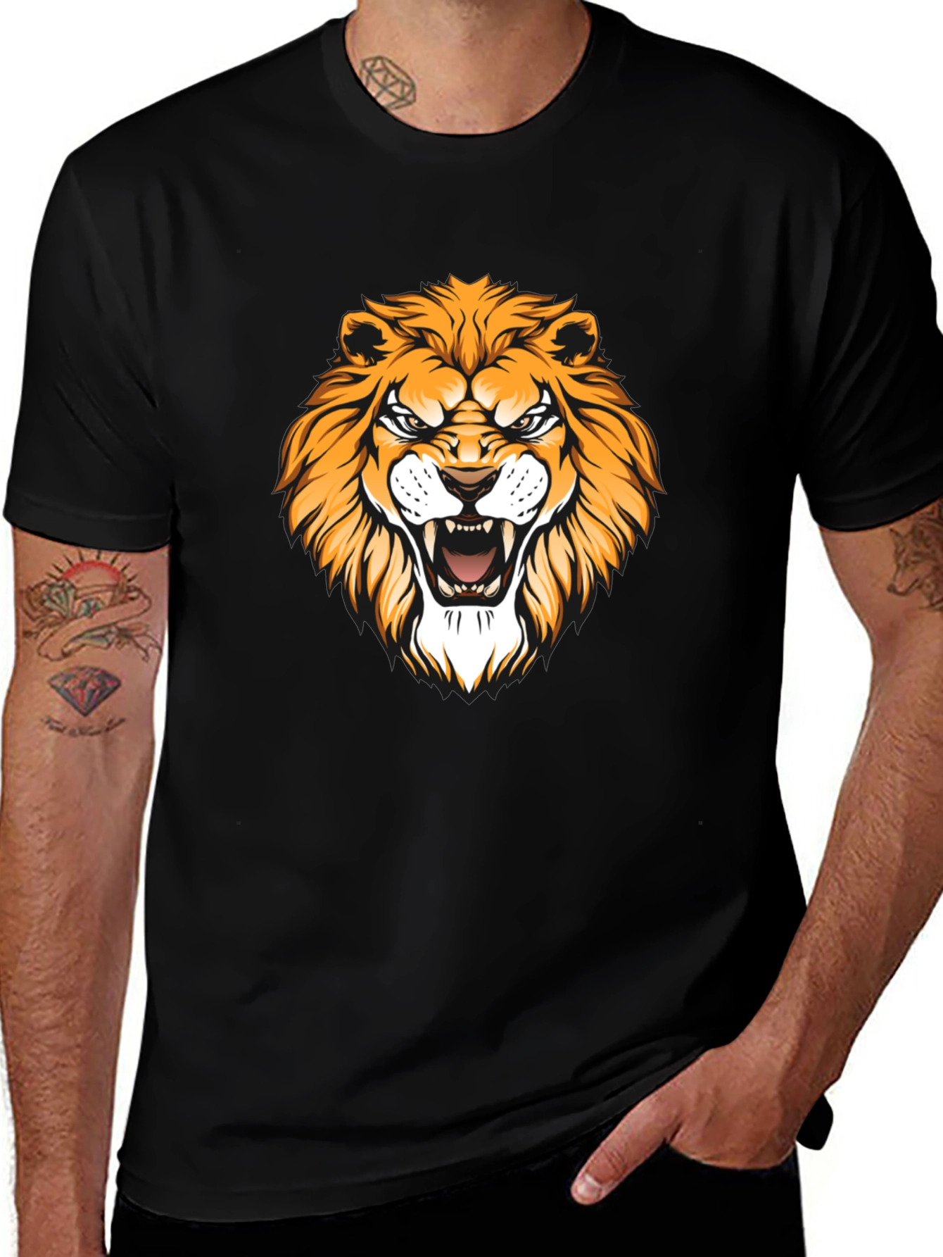 Black Lion Graphic Tee - Mens Short Sleeve