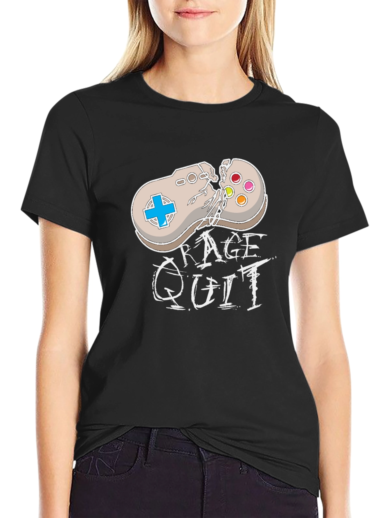 Rage Quit T-Shirt - Broken Controller Gamer Tee