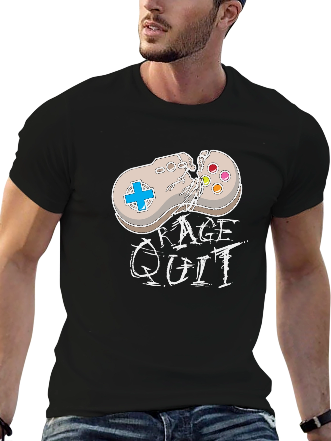 Rage Quit T-Shirt - Broken Controller Gamer Tee