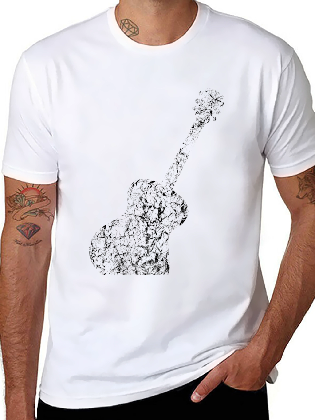 Guitar Silhouette Black T-Shirt