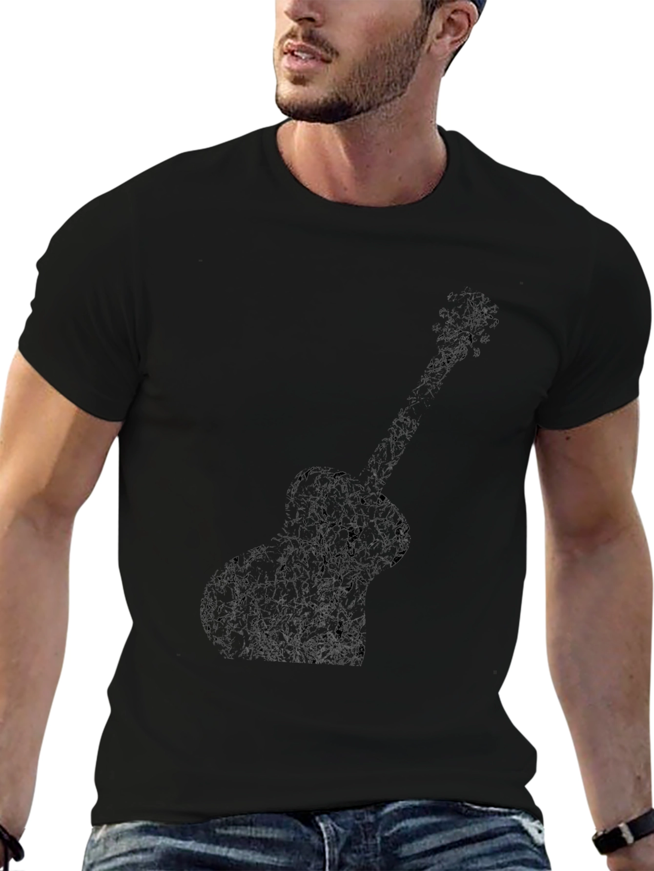 Guitar Silhouette Black T-Shirt