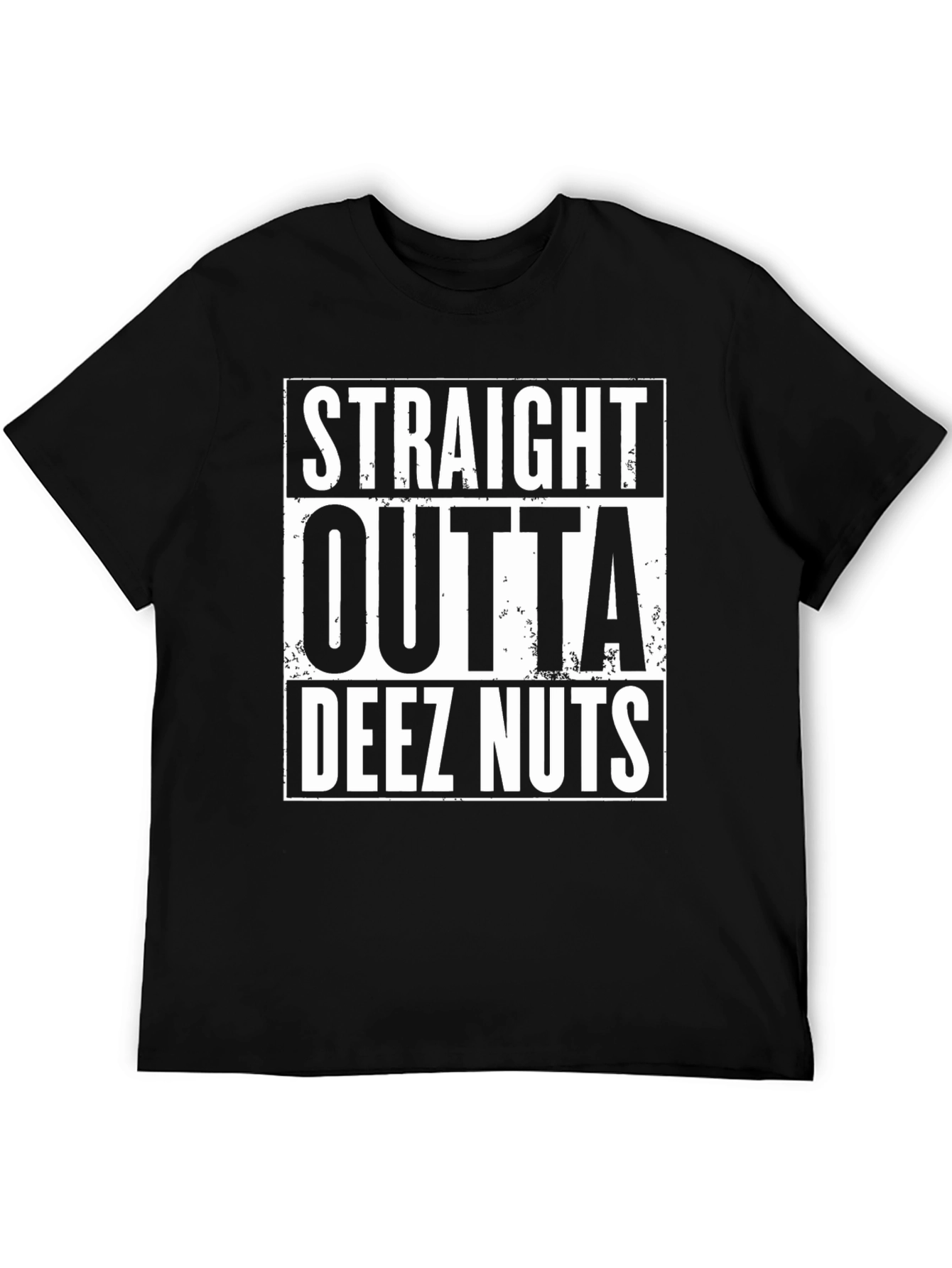 Straight Outta Deez Nuts Graphic Tee - Black