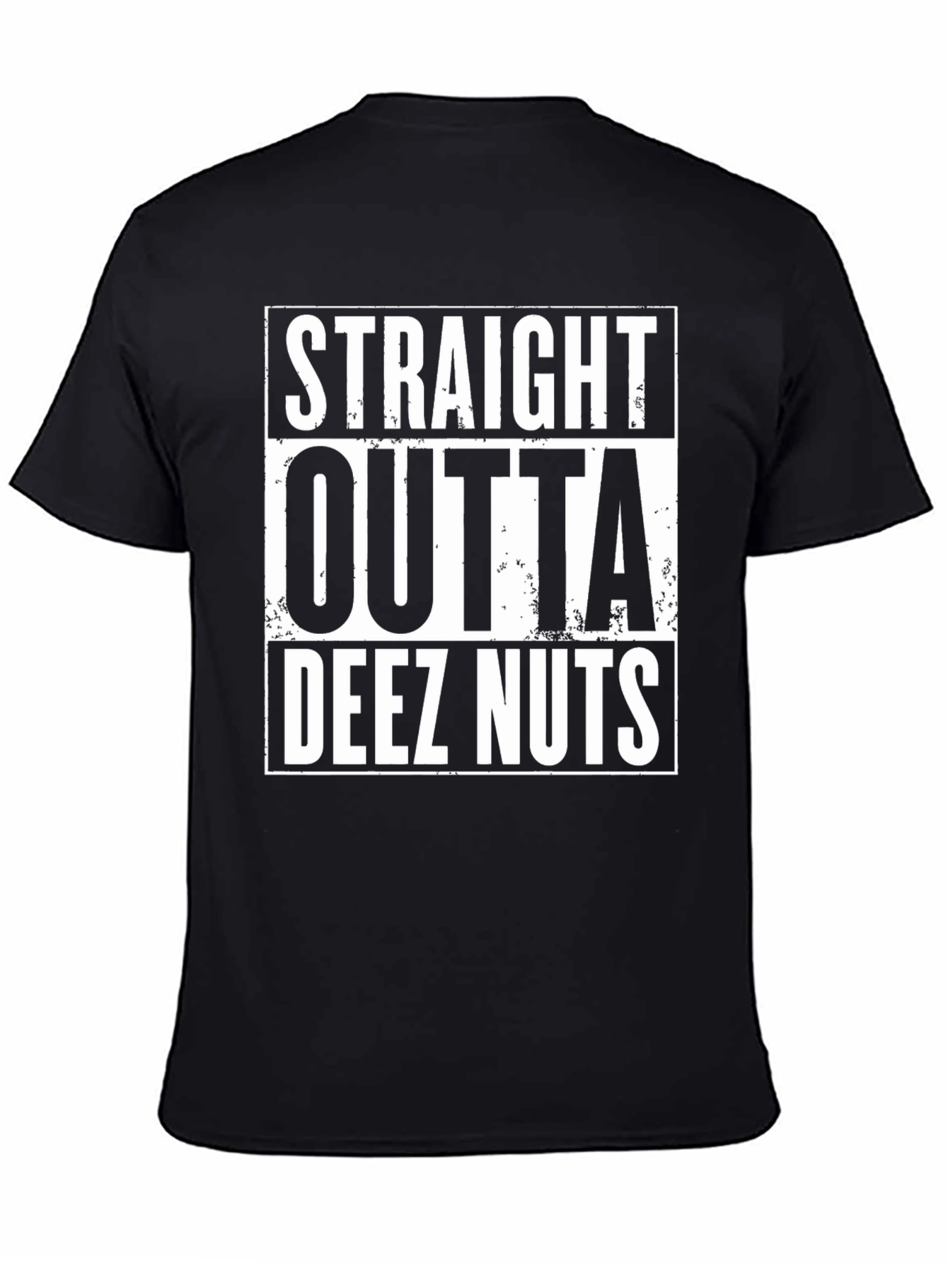 Straight Outta Deez Nuts Graphic Tee - Black