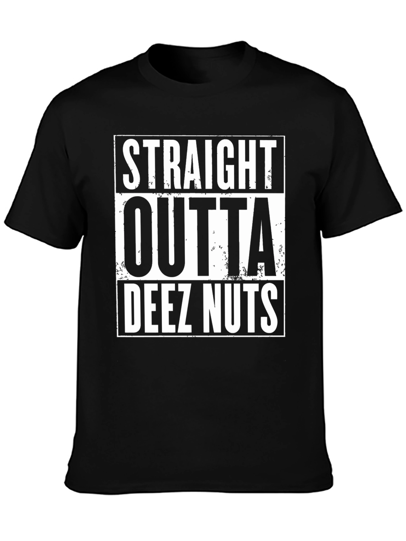 Straight Outta Deez Nuts Graphic Tee - Black