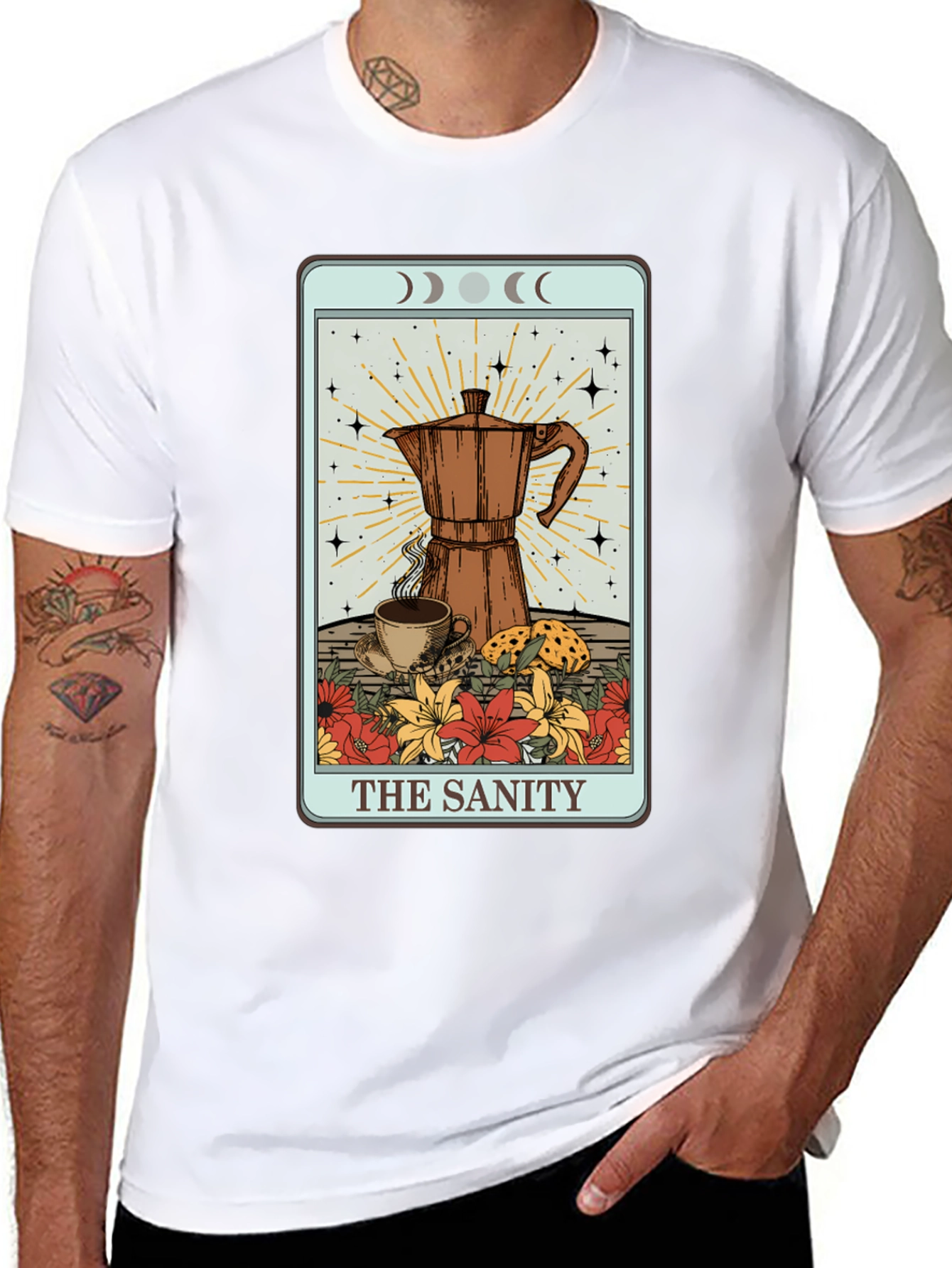 The Sanity Tarot Coffee Graphic T-Shirt