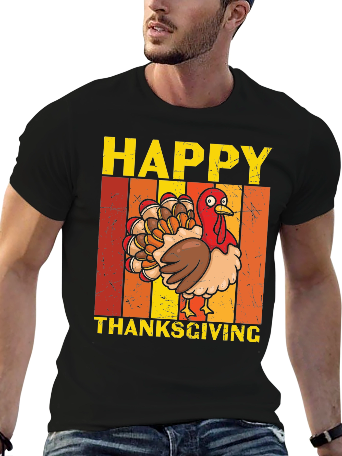 Happy Thanksgiving Turkey Graphic T-Shirt