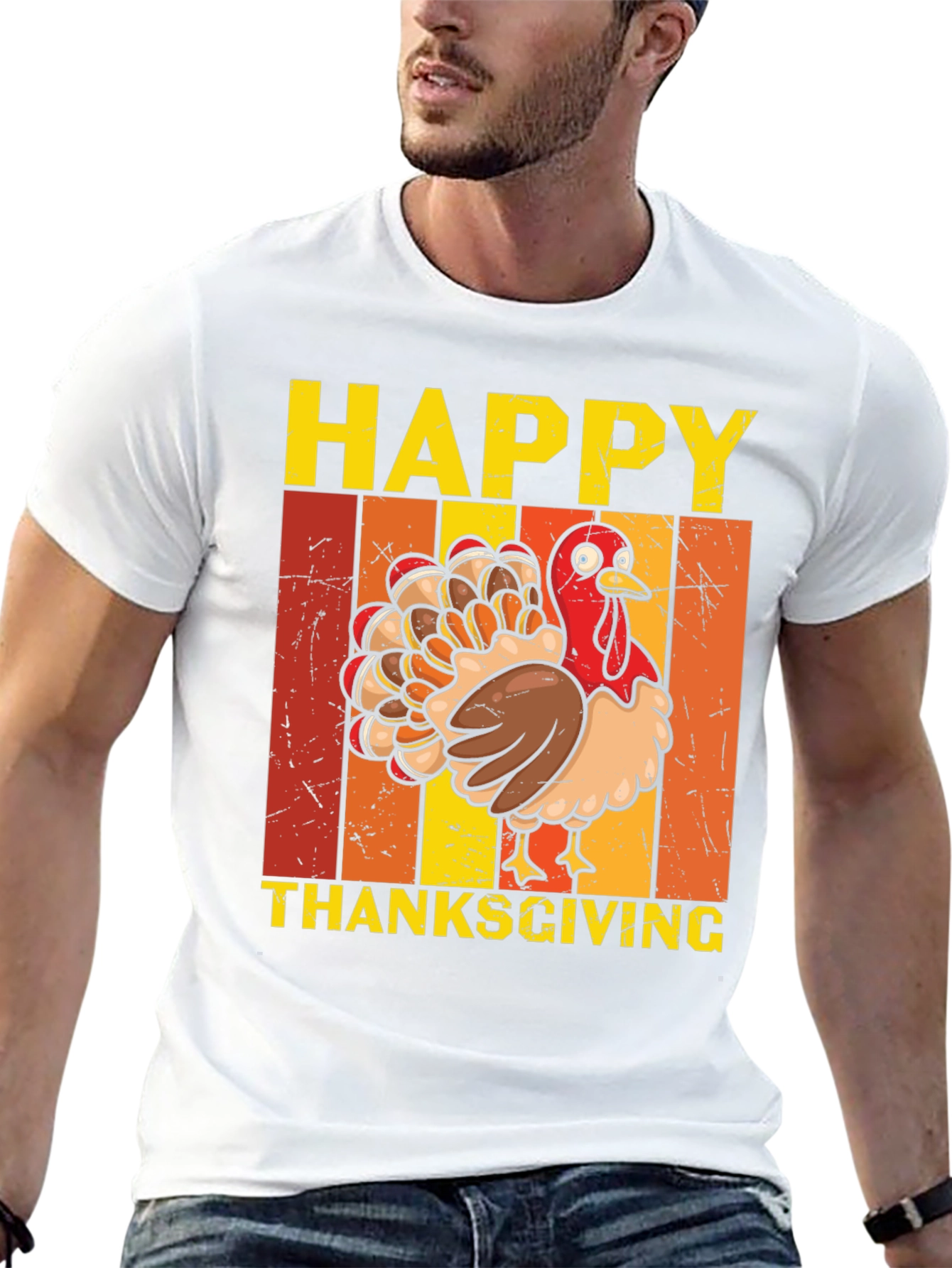 Happy Thanksgiving Turkey Graphic T-Shirt