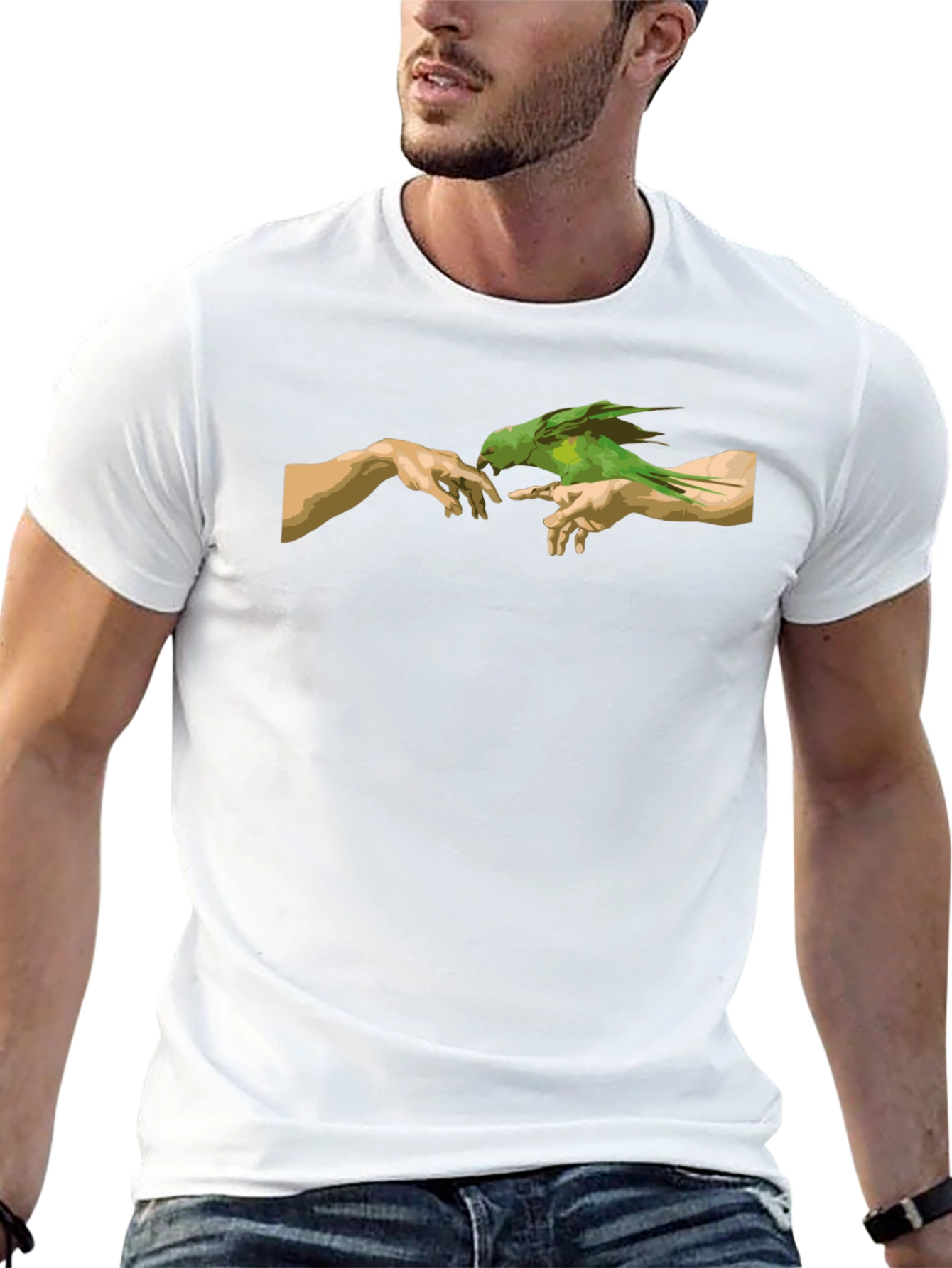 Parrot Creation T-Shirt - Artistic Graphic Tee