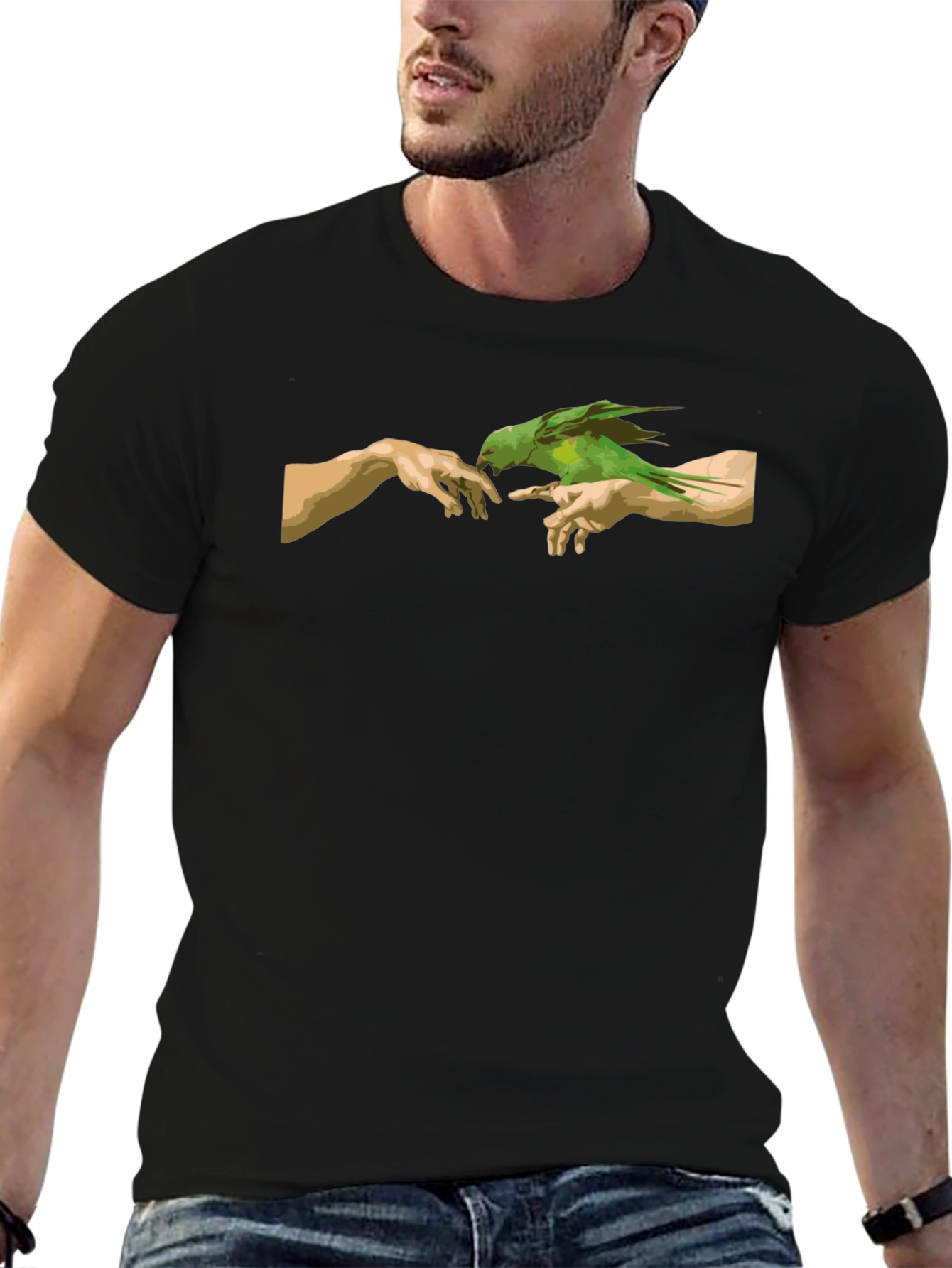 Parrot Creation T-Shirt - Artistic Graphic Tee
