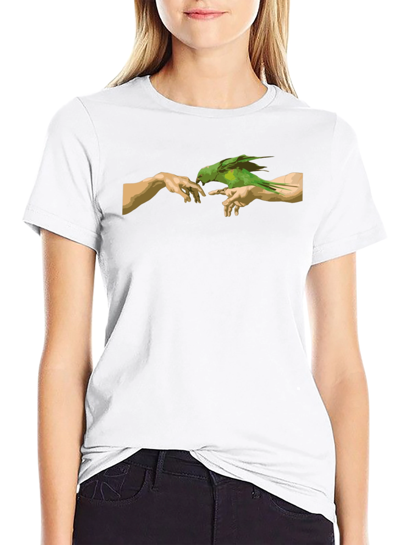 Parrot Creation T-Shirt - Artistic Graphic Tee