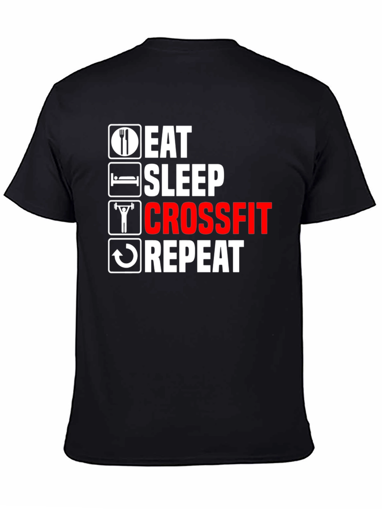 Eat Sleep Crossfit Repeat Black T-Shirt