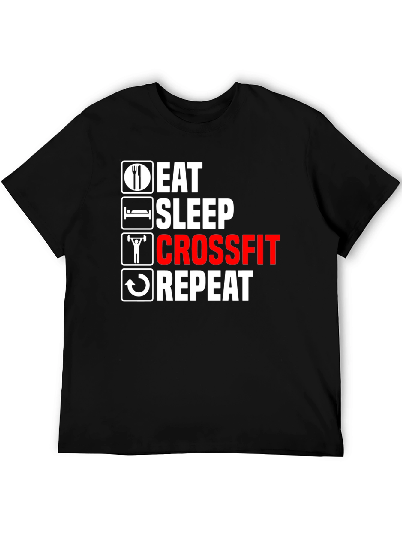 Eat Sleep Crossfit Repeat Black T-Shirt