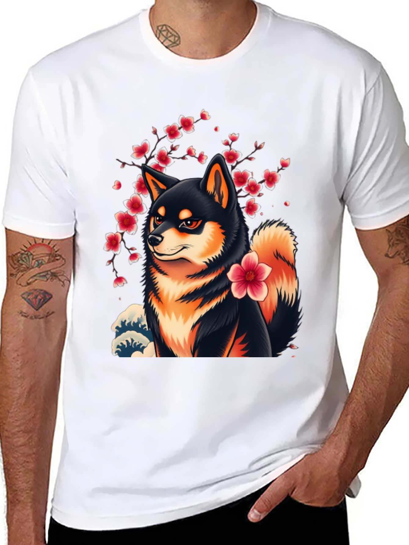 Shiba Inu Cherry Blossom T-Shirt