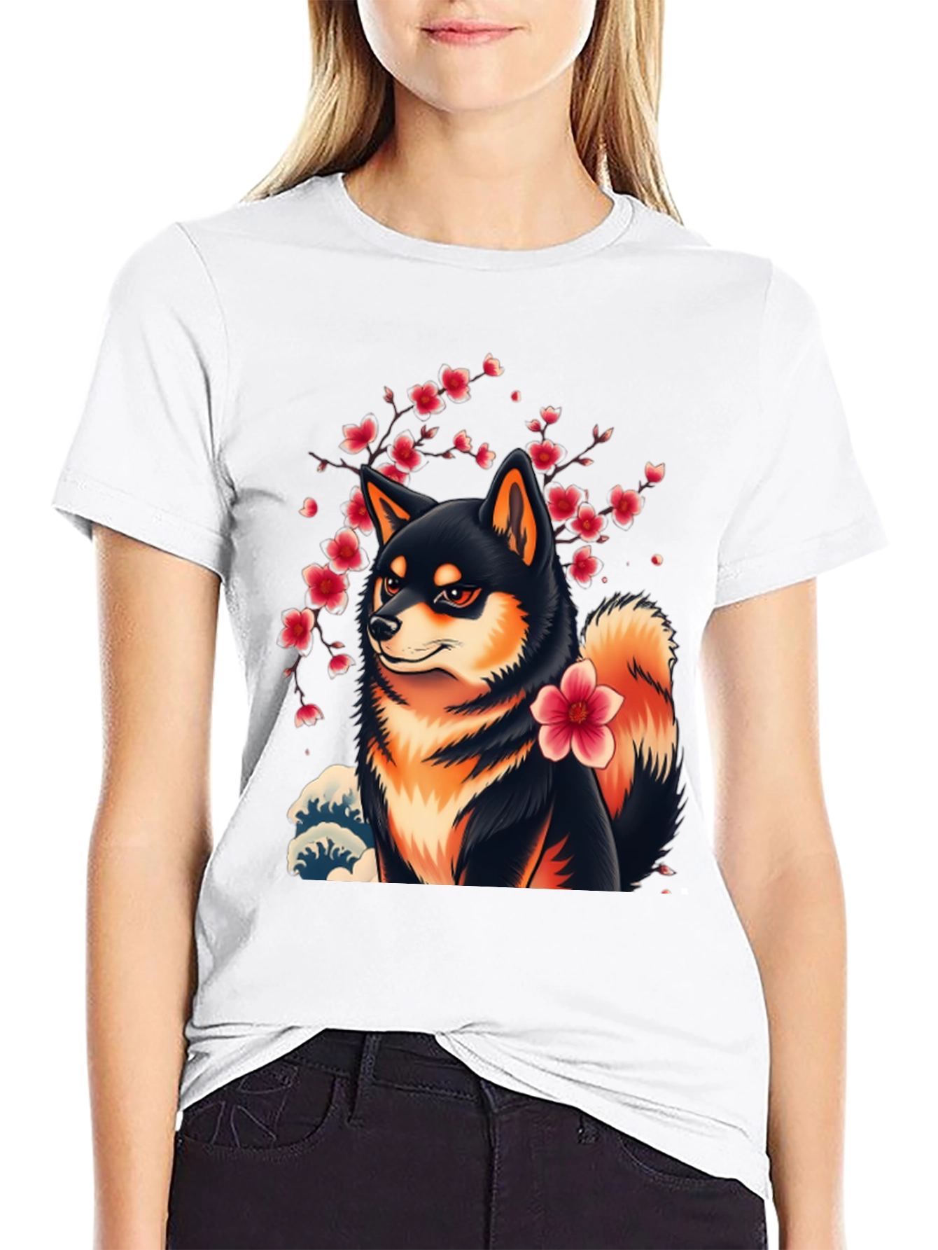 Shiba Inu Cherry Blossom T-Shirt