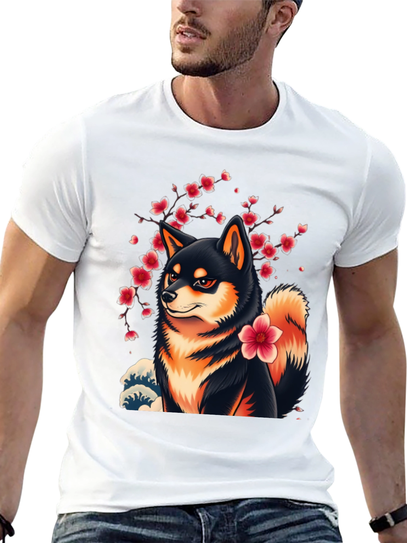Shiba Inu Cherry Blossom T-Shirt