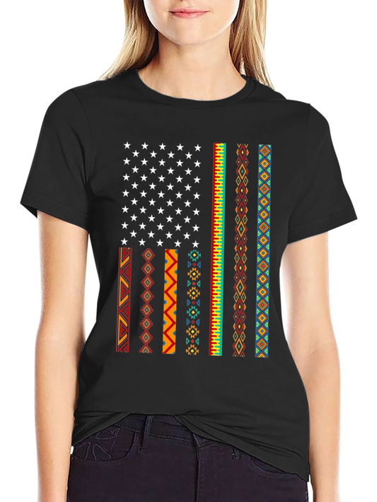 American Flag Tribal Pattern Tee