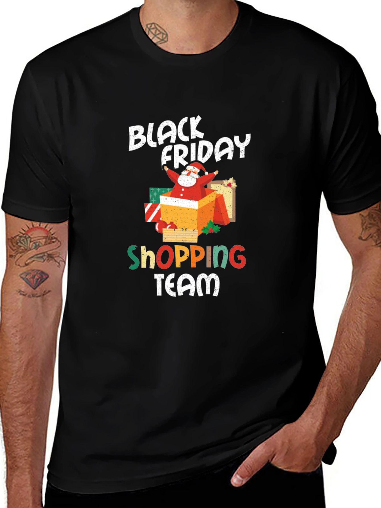 Black Friday Shopping Team Santa T-Shirt
