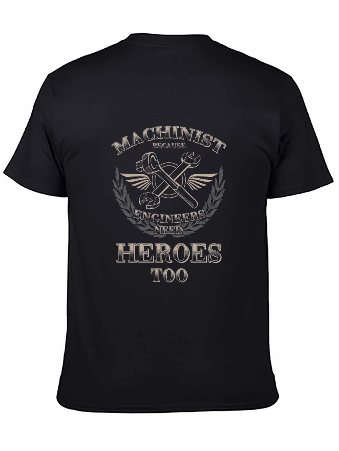 Machinist Heroes Tee - Wrench Design Black T-Shirt