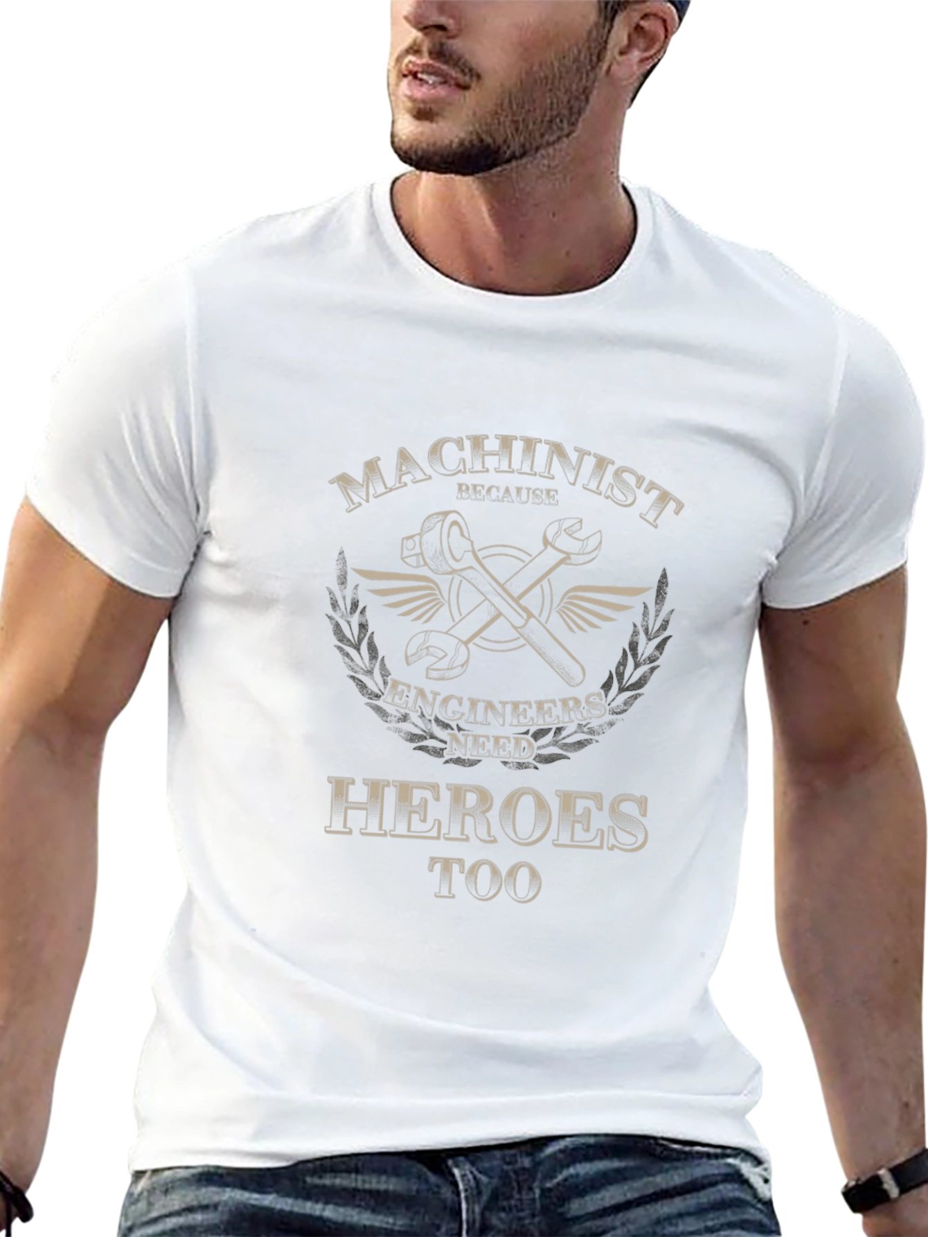 Machinist Heroes Tee - Wrench Design Black T-Shirt