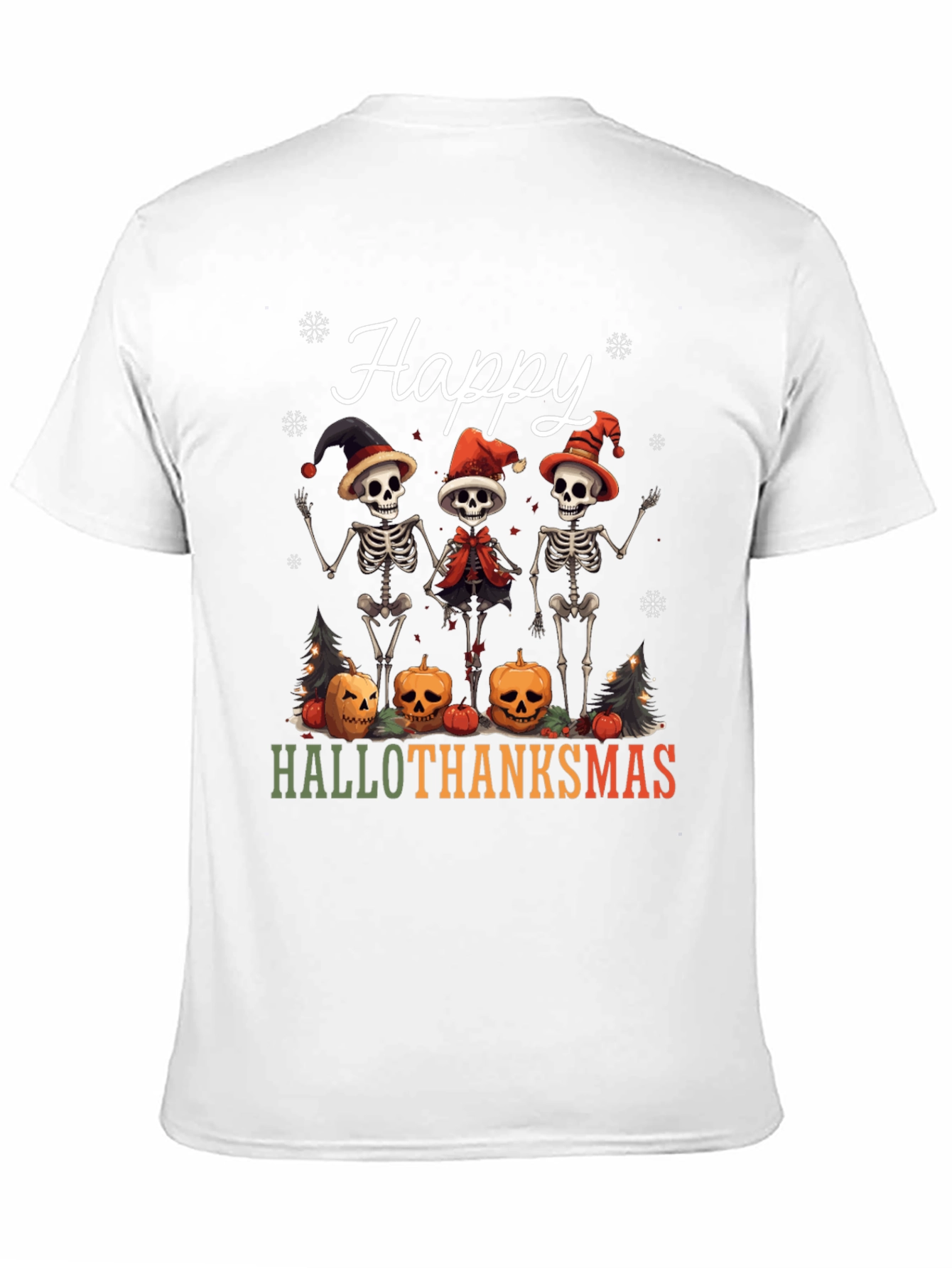 Happy Hallothanksmas Skeleton Holiday T-Shirt