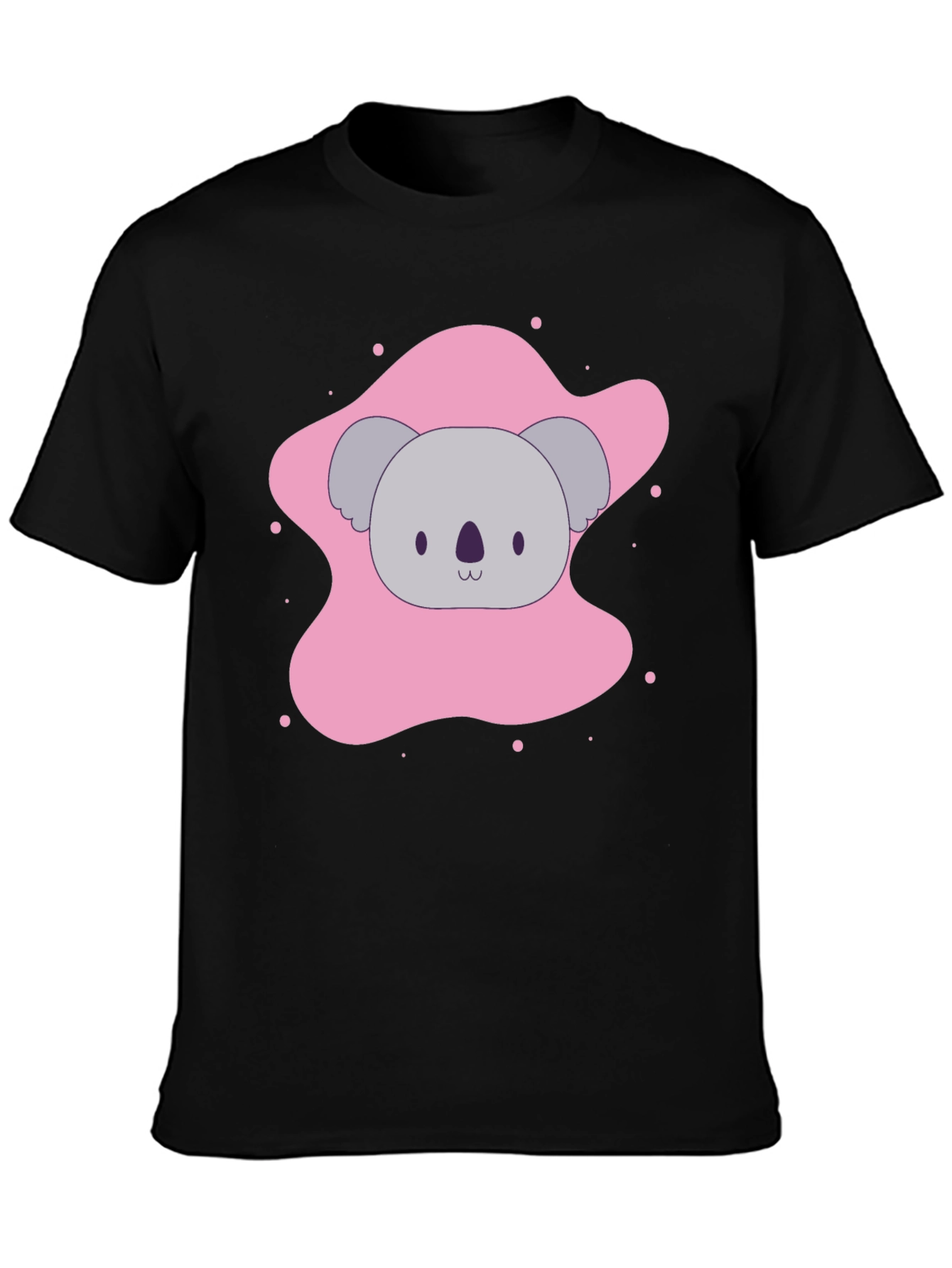 Cute Koala Graphic Tee - Soft Black T-Shirt