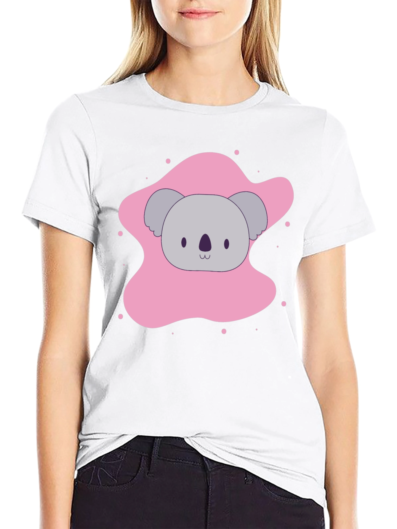 Cute Koala Graphic Tee - Soft Black T-Shirt