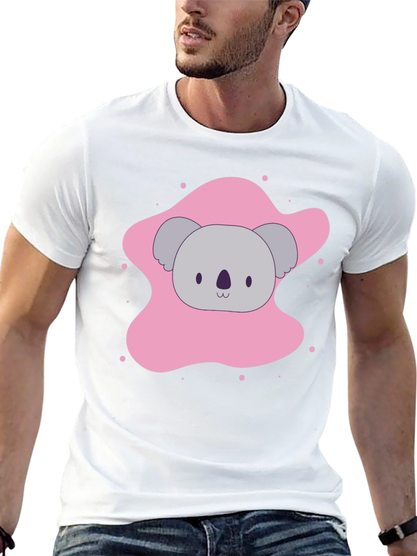 Cute Koala Graphic Tee - Soft Black T-Shirt