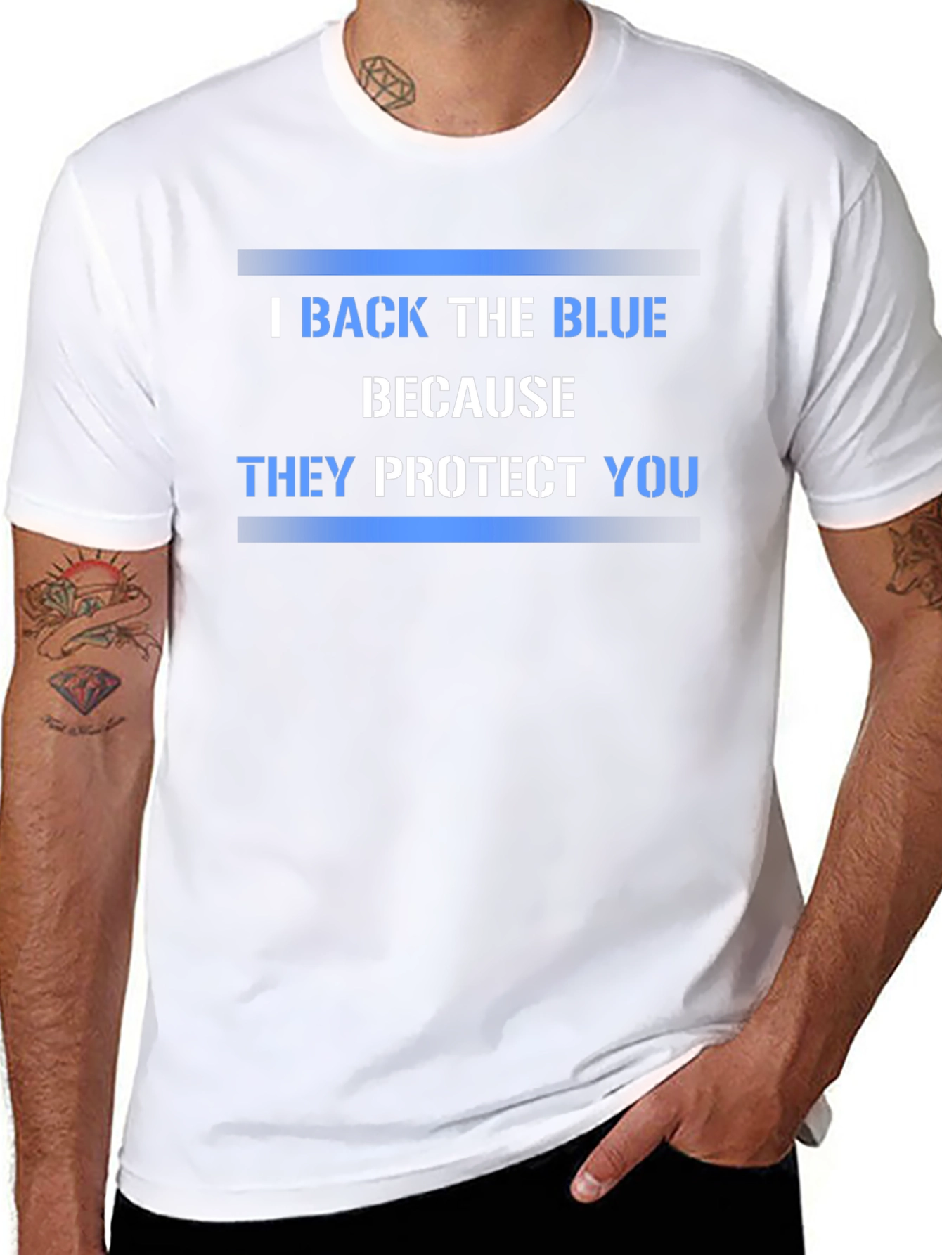 I Back The Blue Graphic T-Shirt