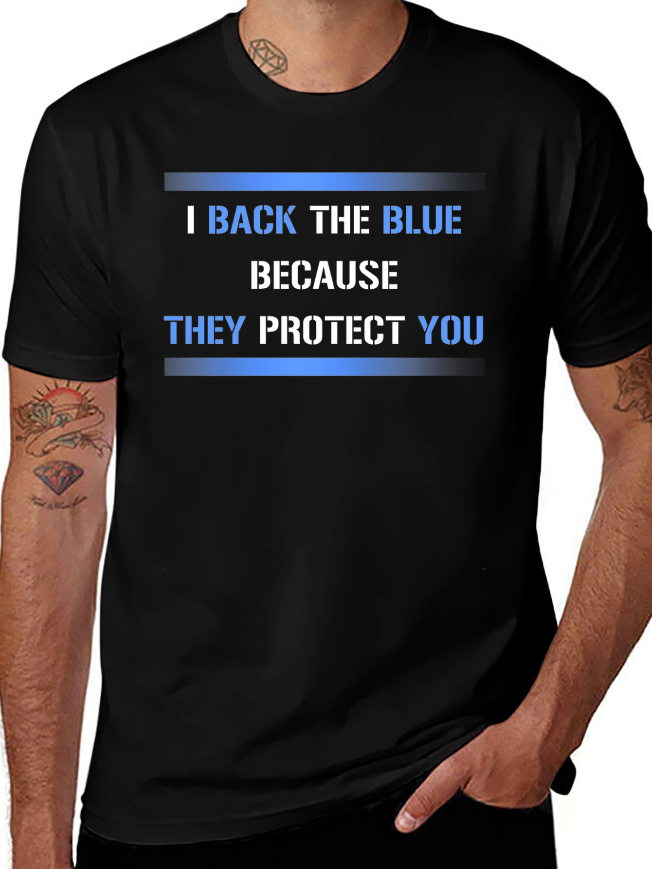 I Back The Blue Graphic T-Shirt