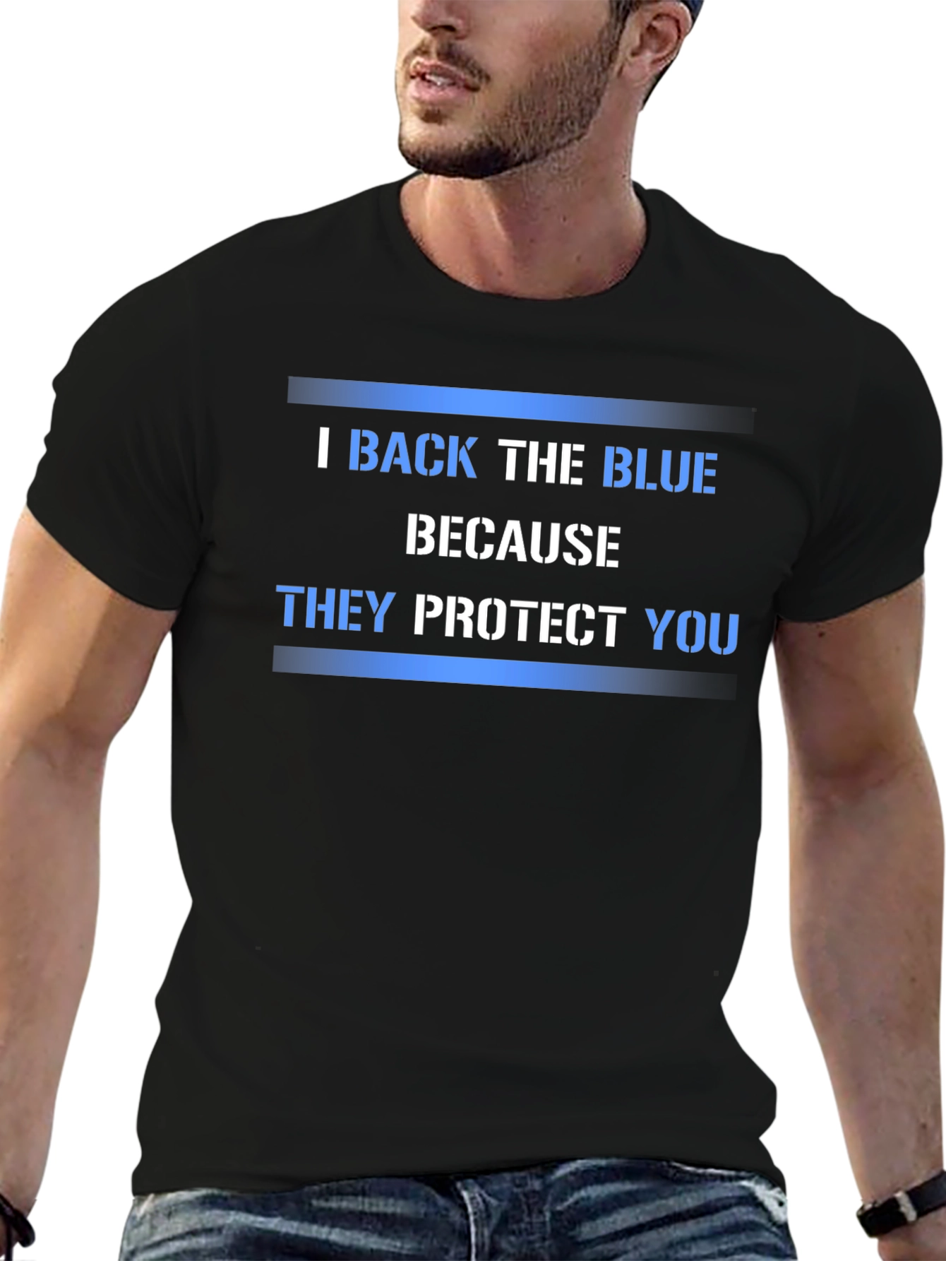 I Back The Blue Graphic T-Shirt