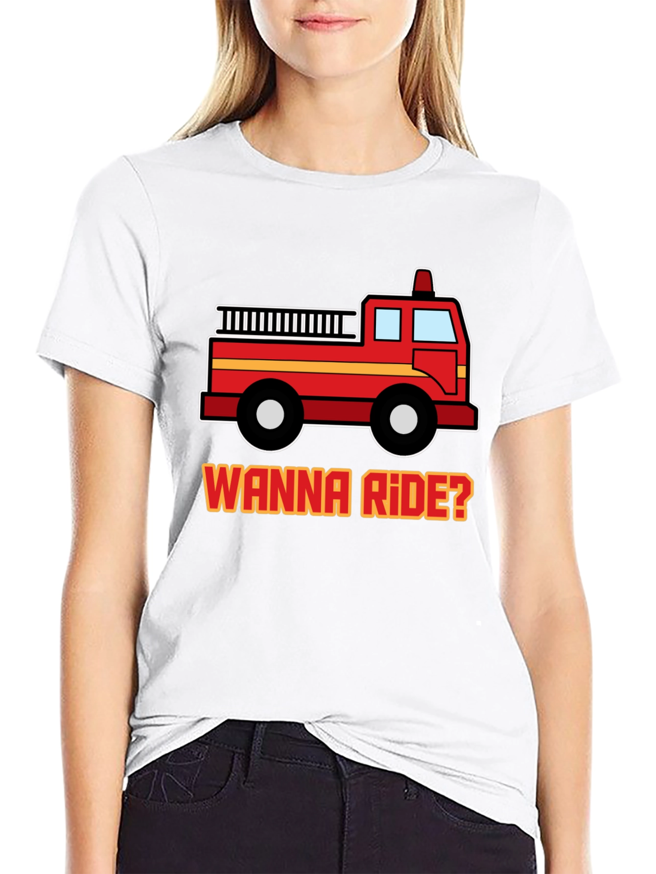 Wanna Ride? Firetruck Graphic Tee