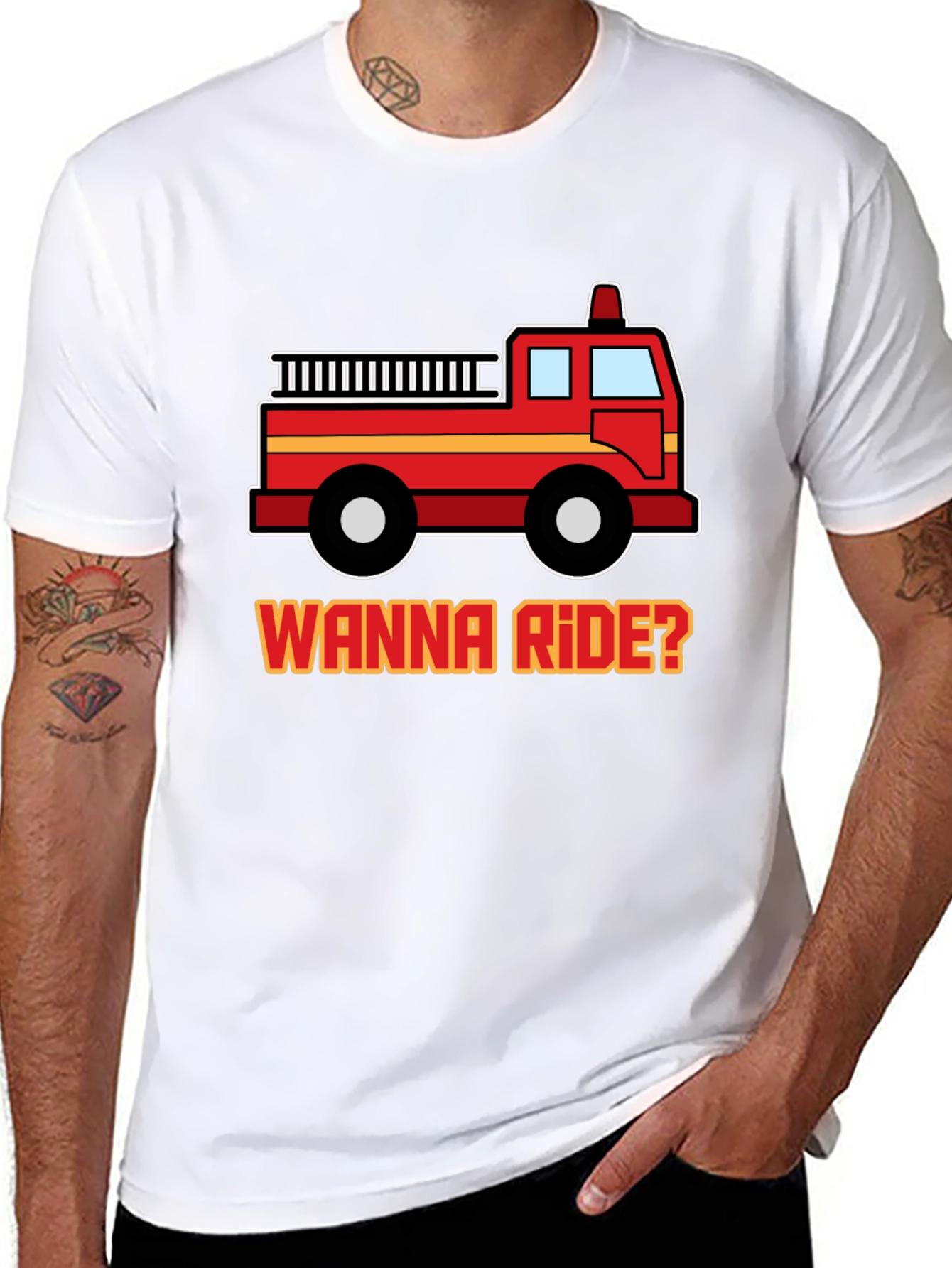 Wanna Ride? Firetruck Graphic Tee