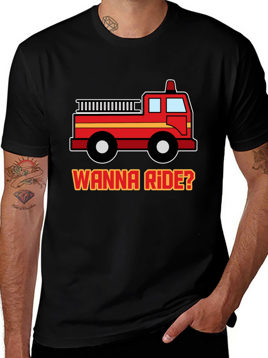 Wanna Ride? Firetruck Graphic Tee