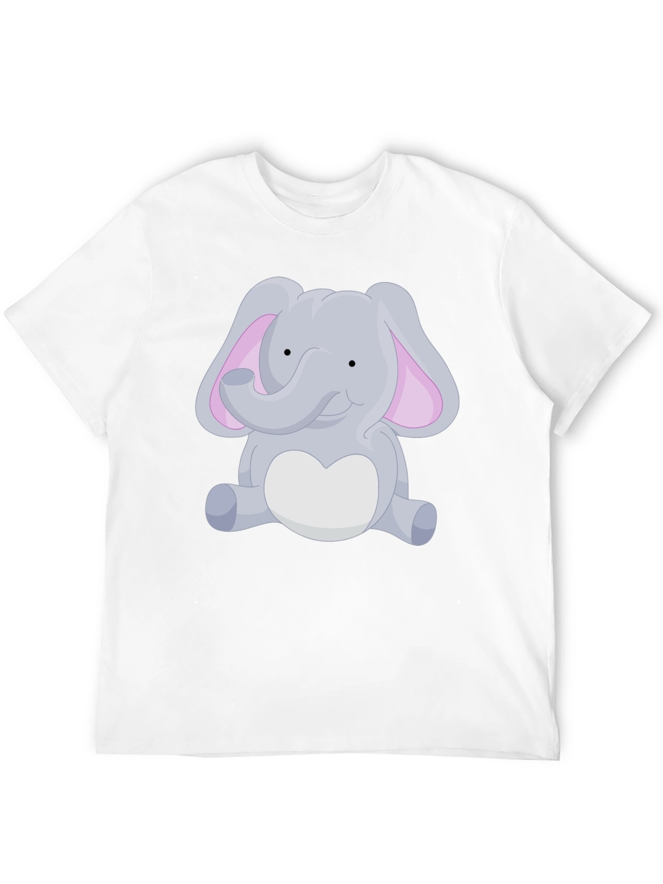 Cute Elephant Graphic Black T-Shirt