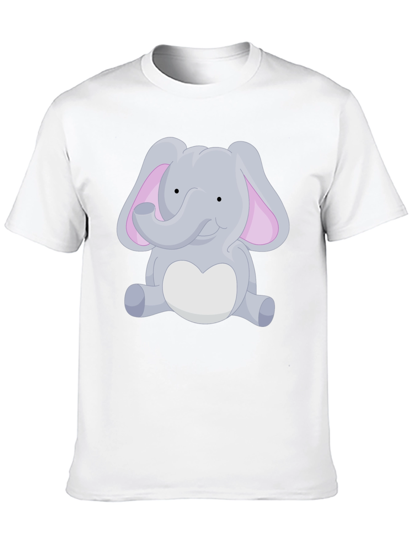 Cute Elephant Graphic Black T-Shirt